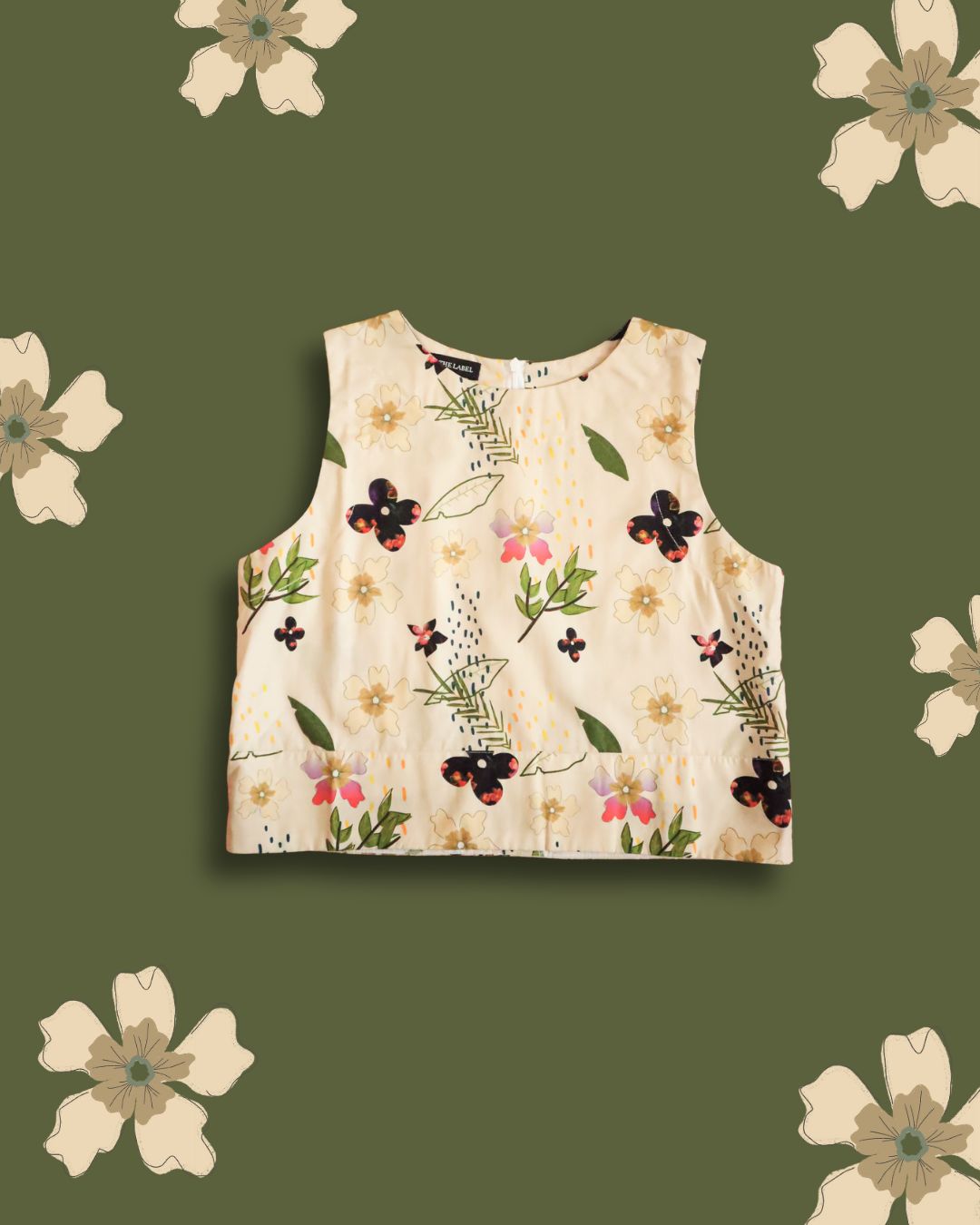 BW FLOWER CROP TOP