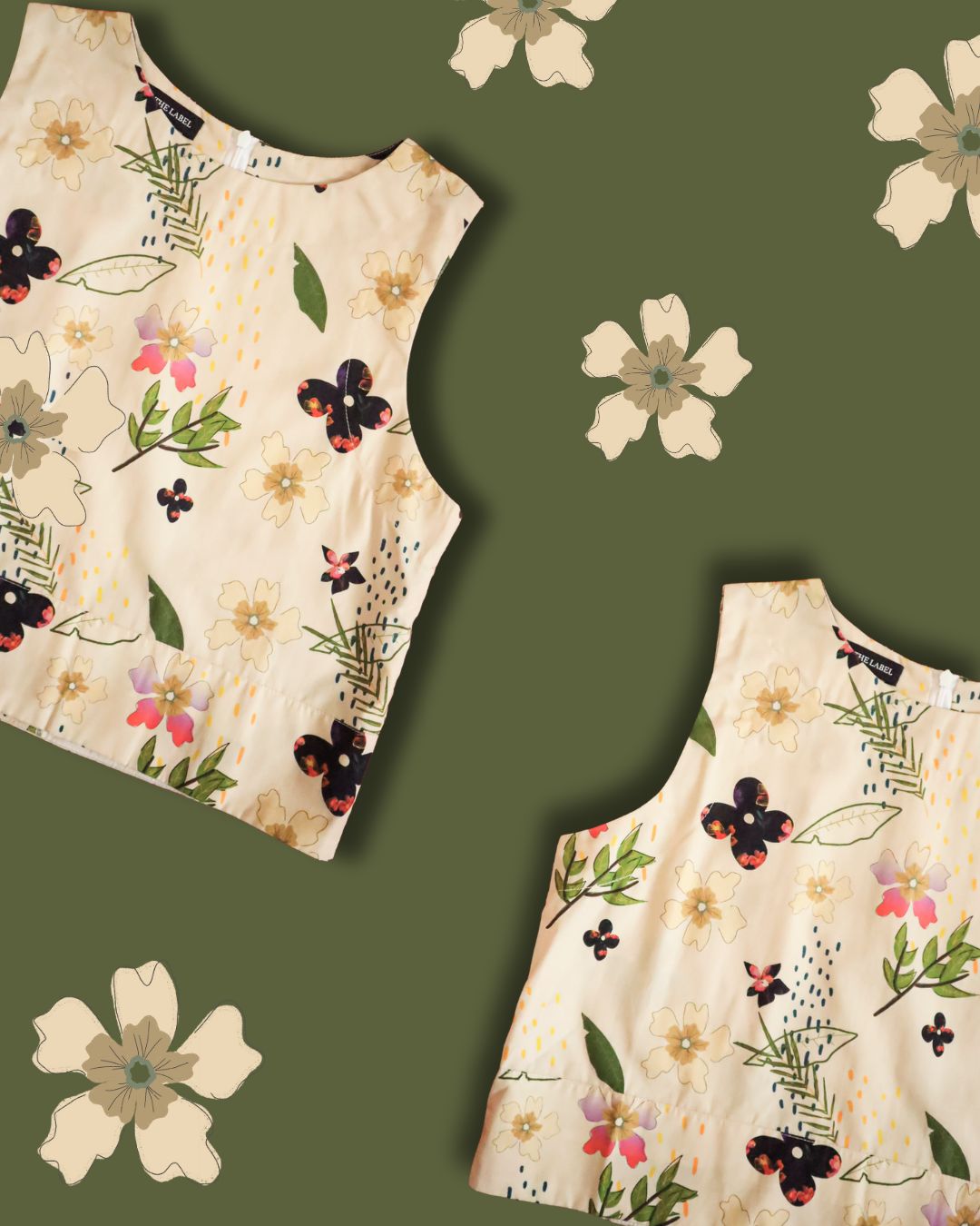 BW FLOWER CROP TOP