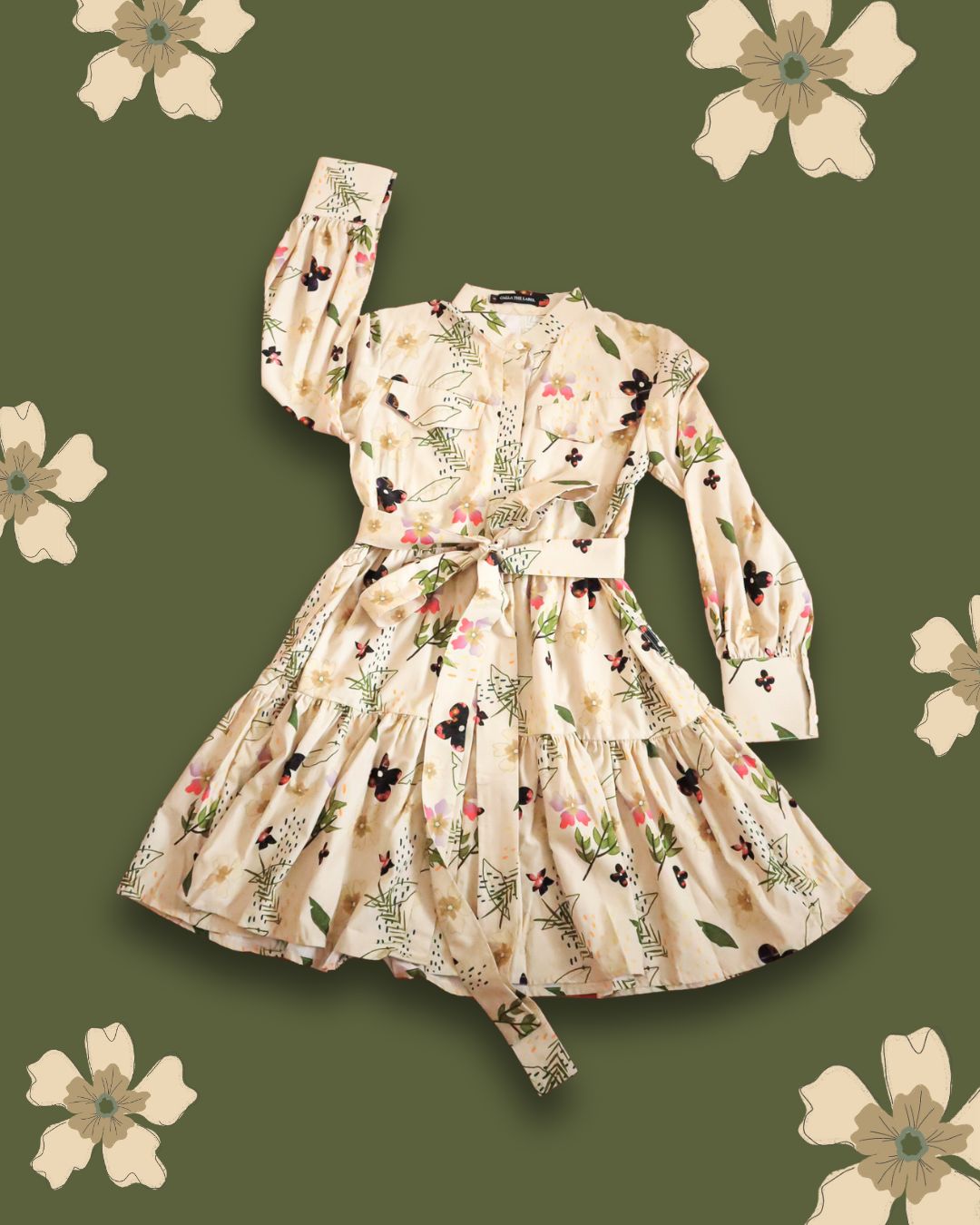BW FLOWER MIDI DRESS