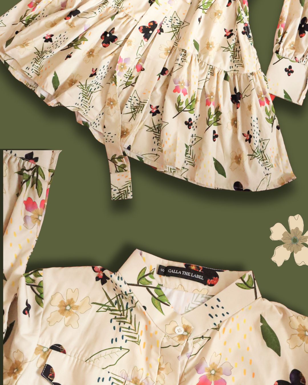 BW FLOWER MIDI DRESS