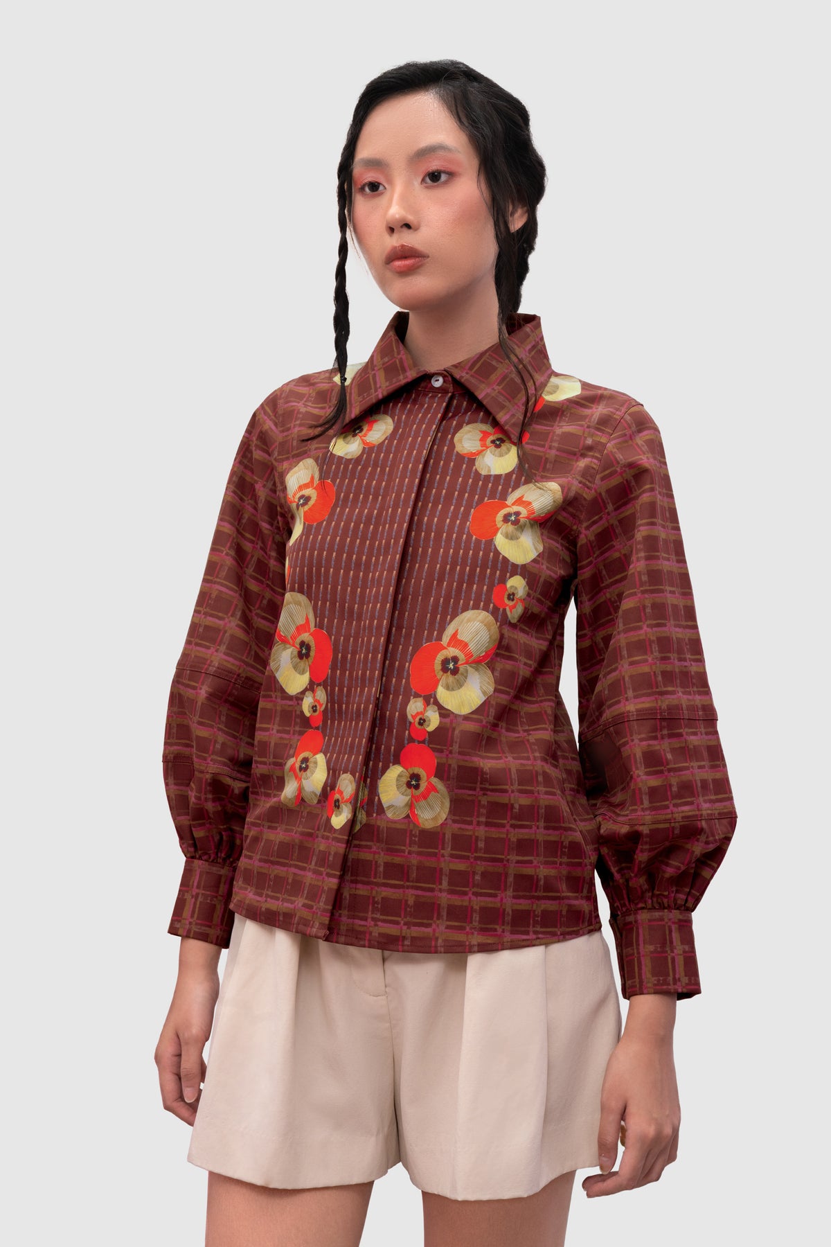 Aruna Puffy Shirt - Crimson