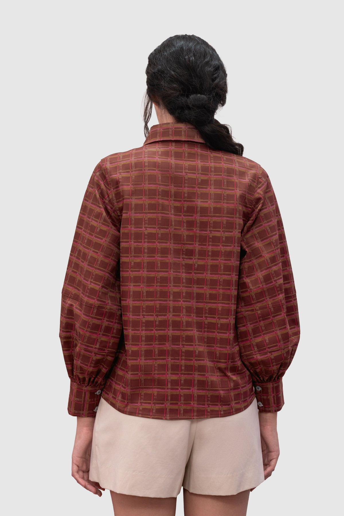 Aruna Puffy Shirt - Crimson