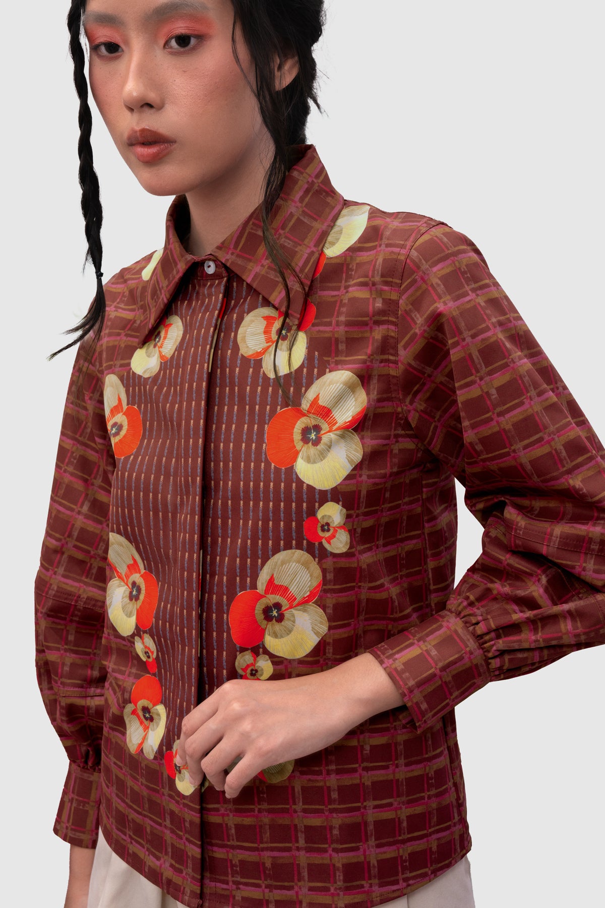 Aruna Puffy Shirt - Crimson