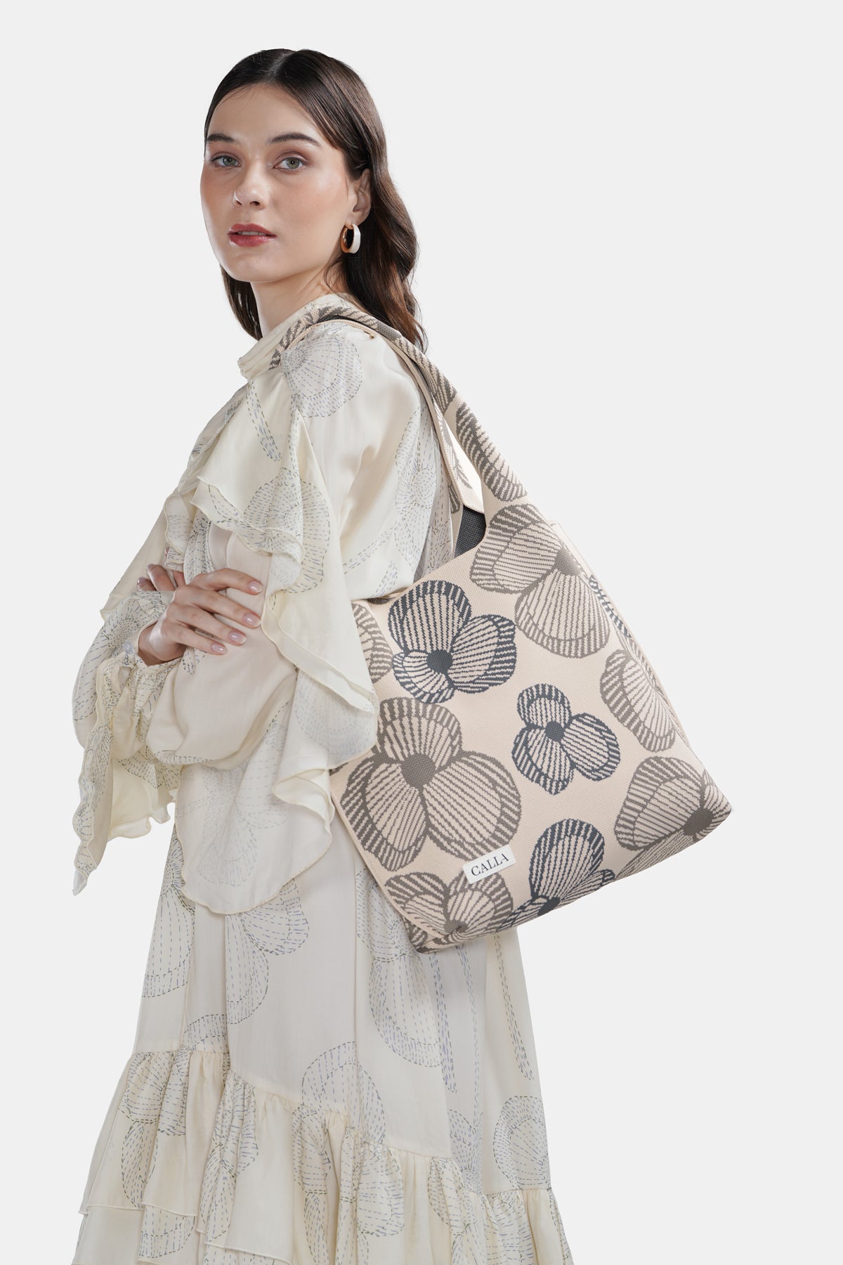 Alura Knit Tote Bag - Marble Gray