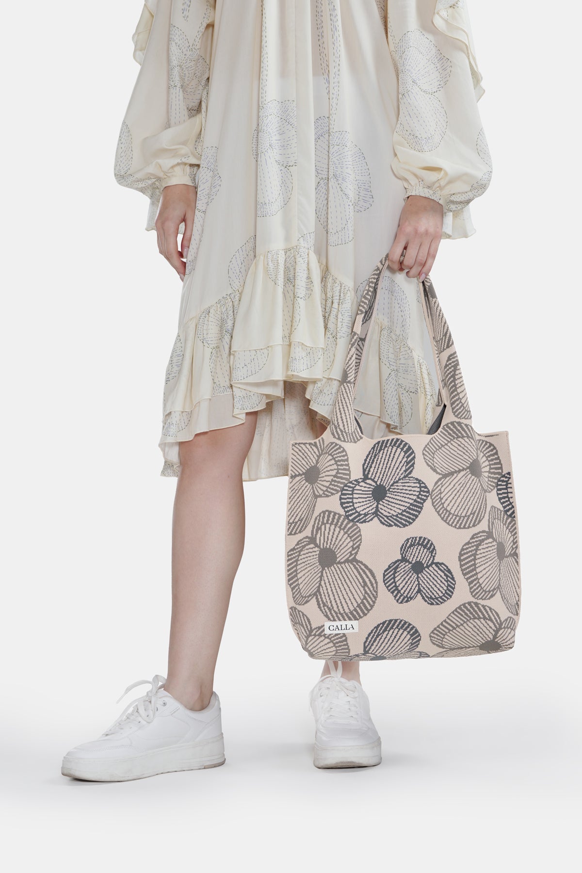 Alura Knit Tote Bag - Marble Gray