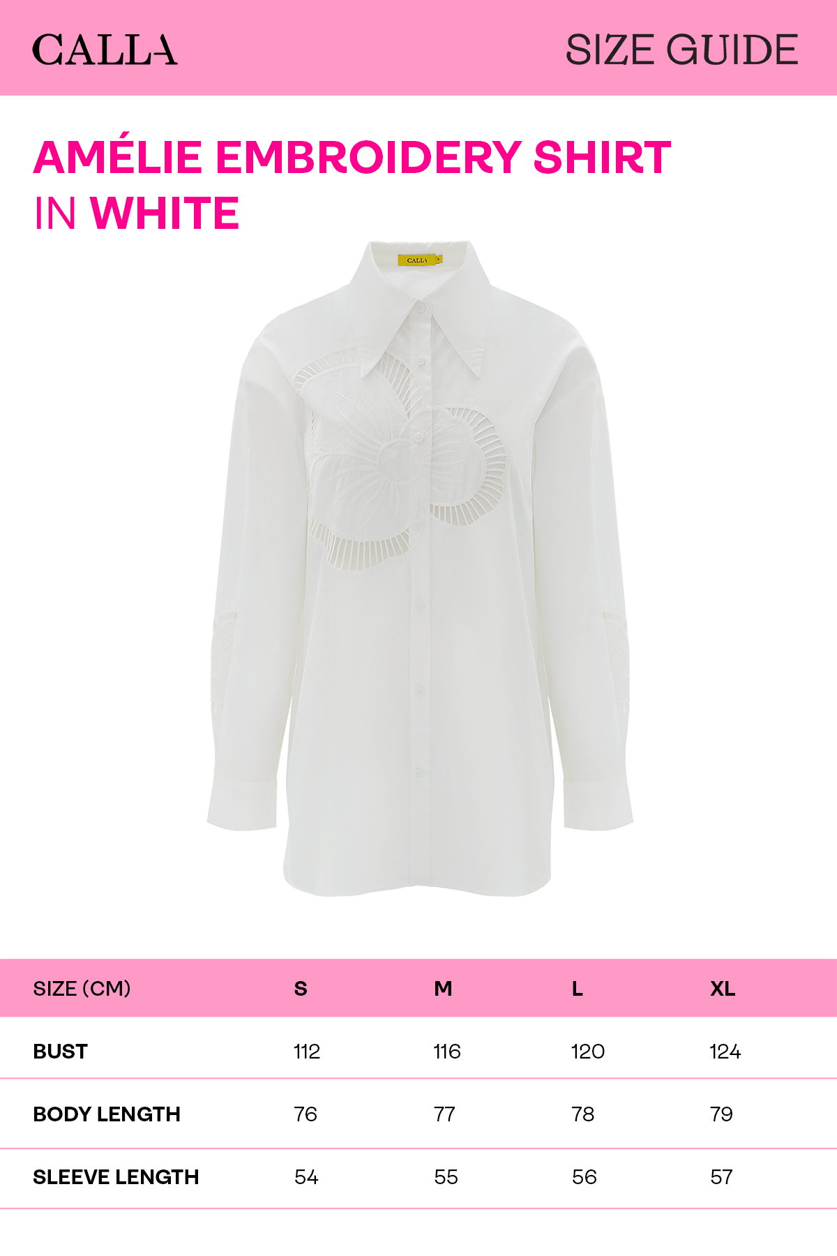 Amélie Embroidery Shirt - White