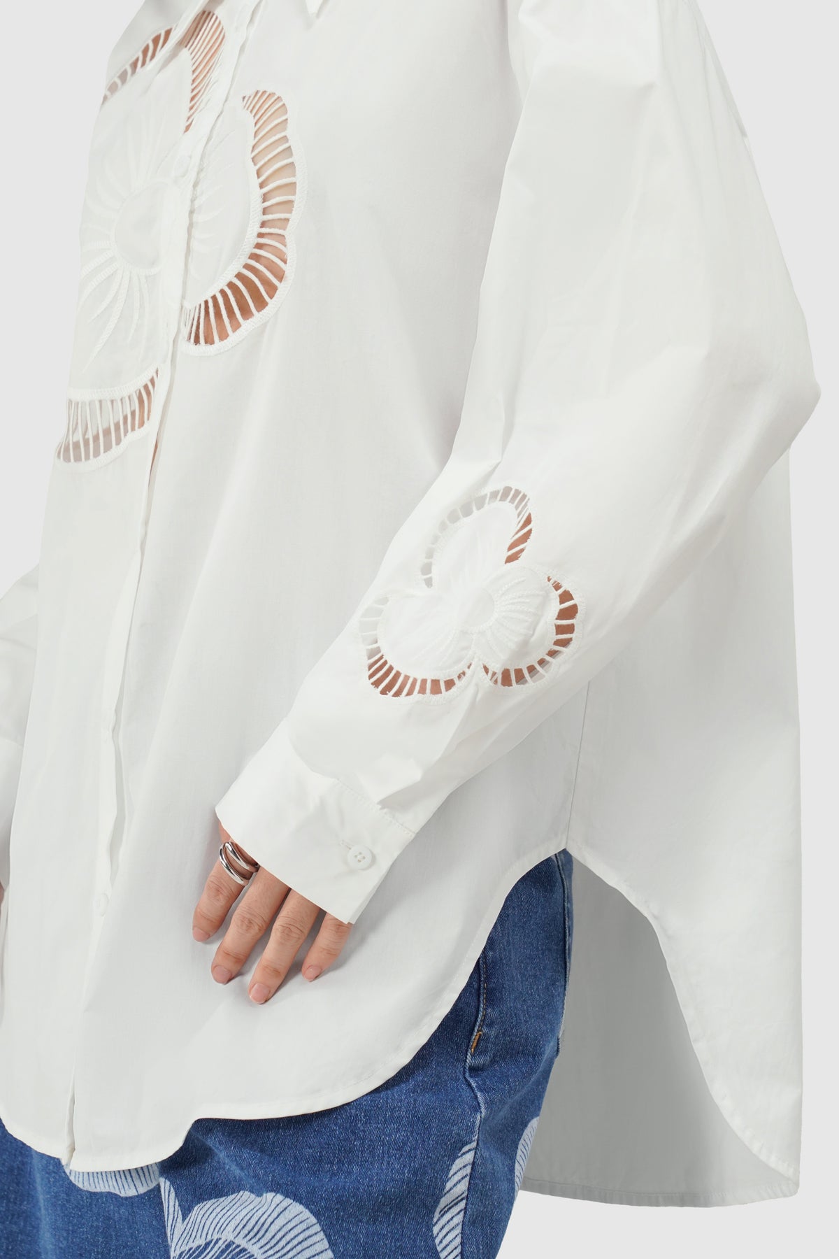 Amélie Embroidery Shirt - White