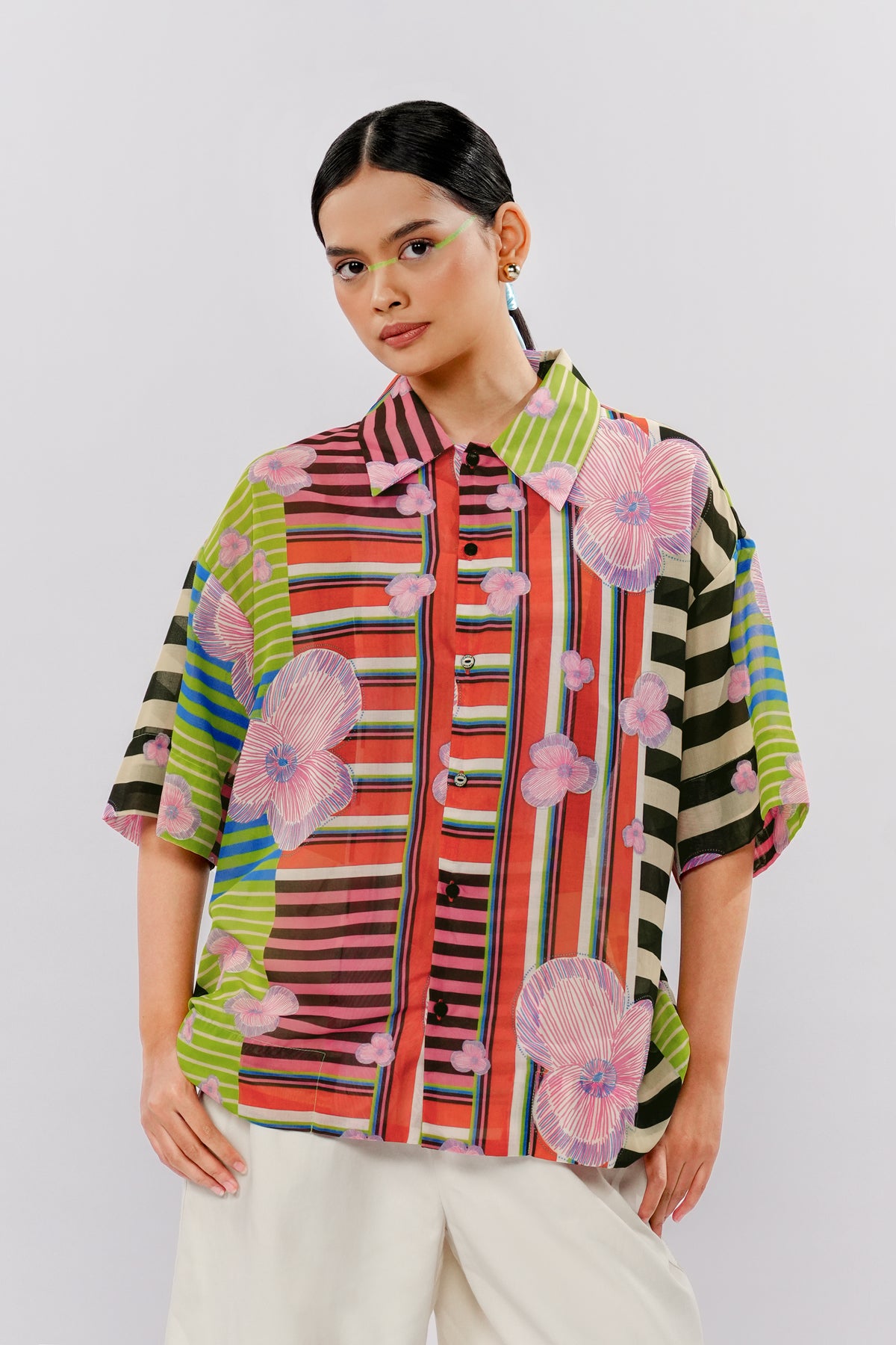Bloomscape Sheer Shirt - Vibrant