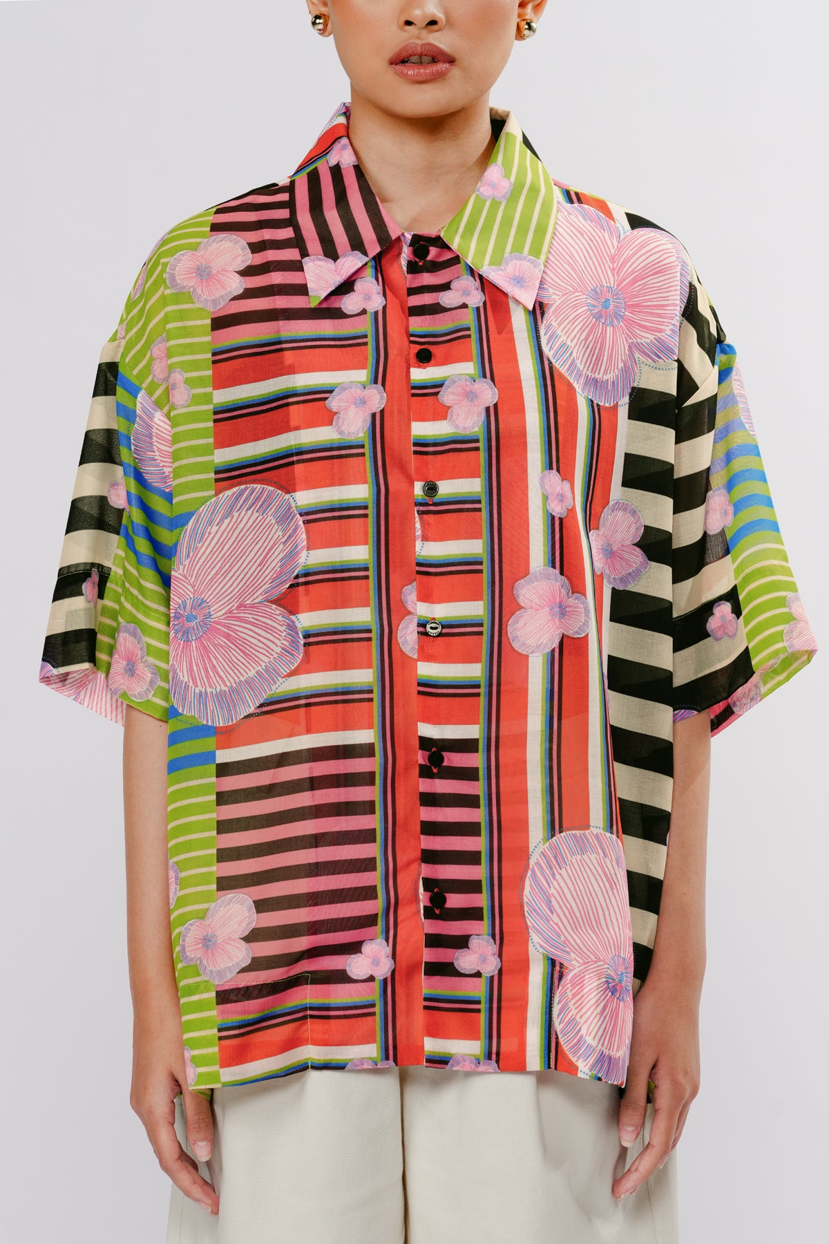 Bloomscape Sheer Shirt - Vibrant