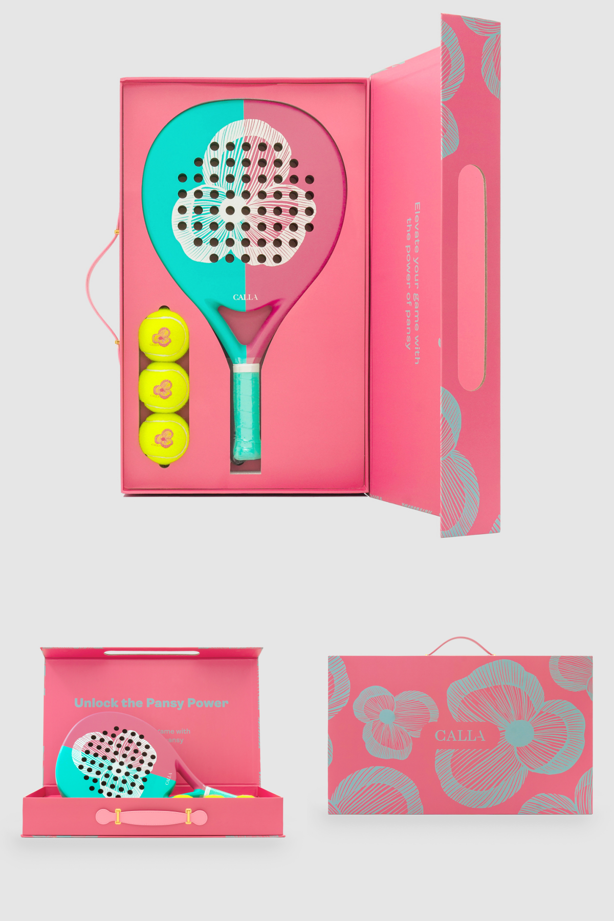 Bundling Padel Racket and Cover - Pink