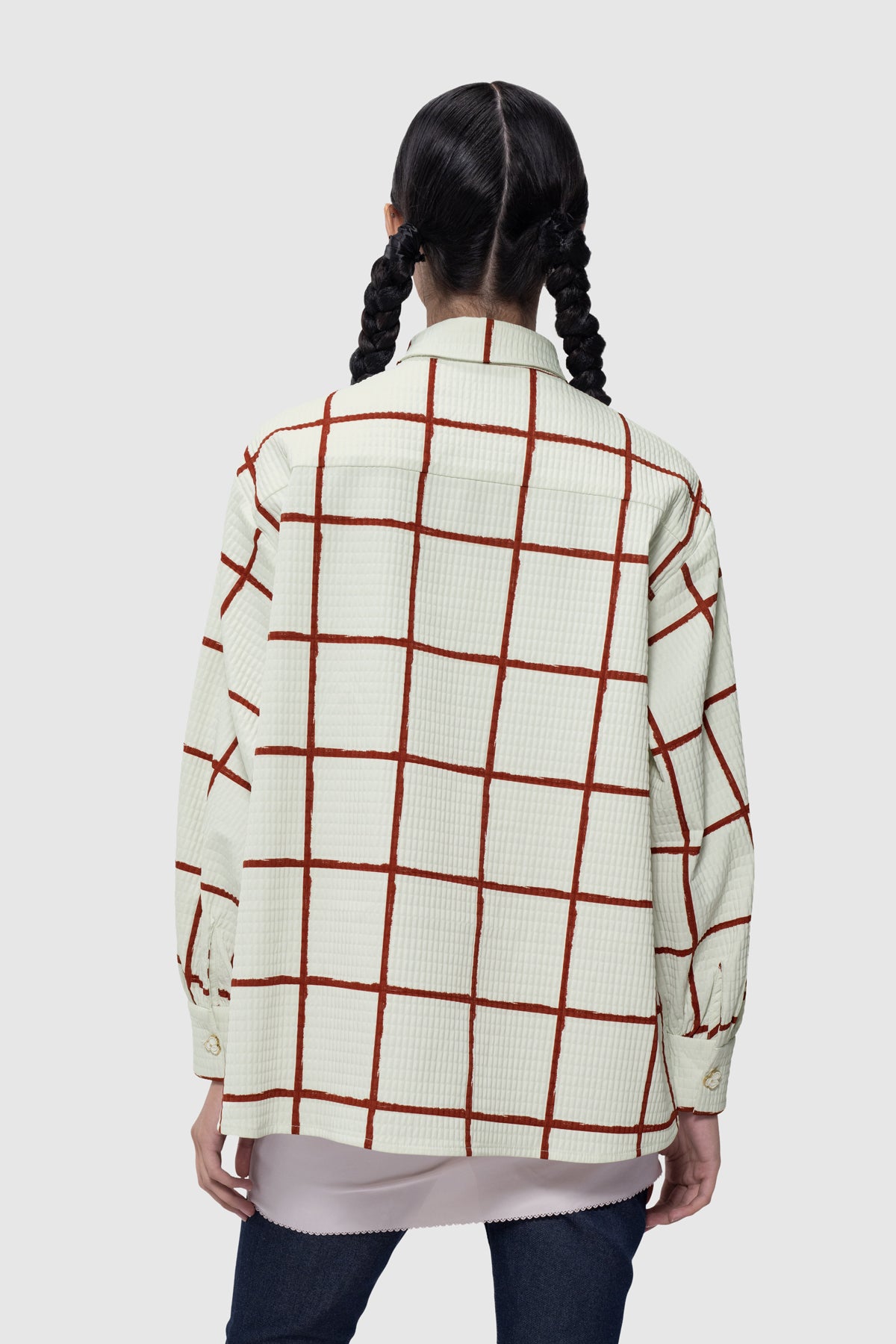 Cadre Embroidery Shirt - Ruby