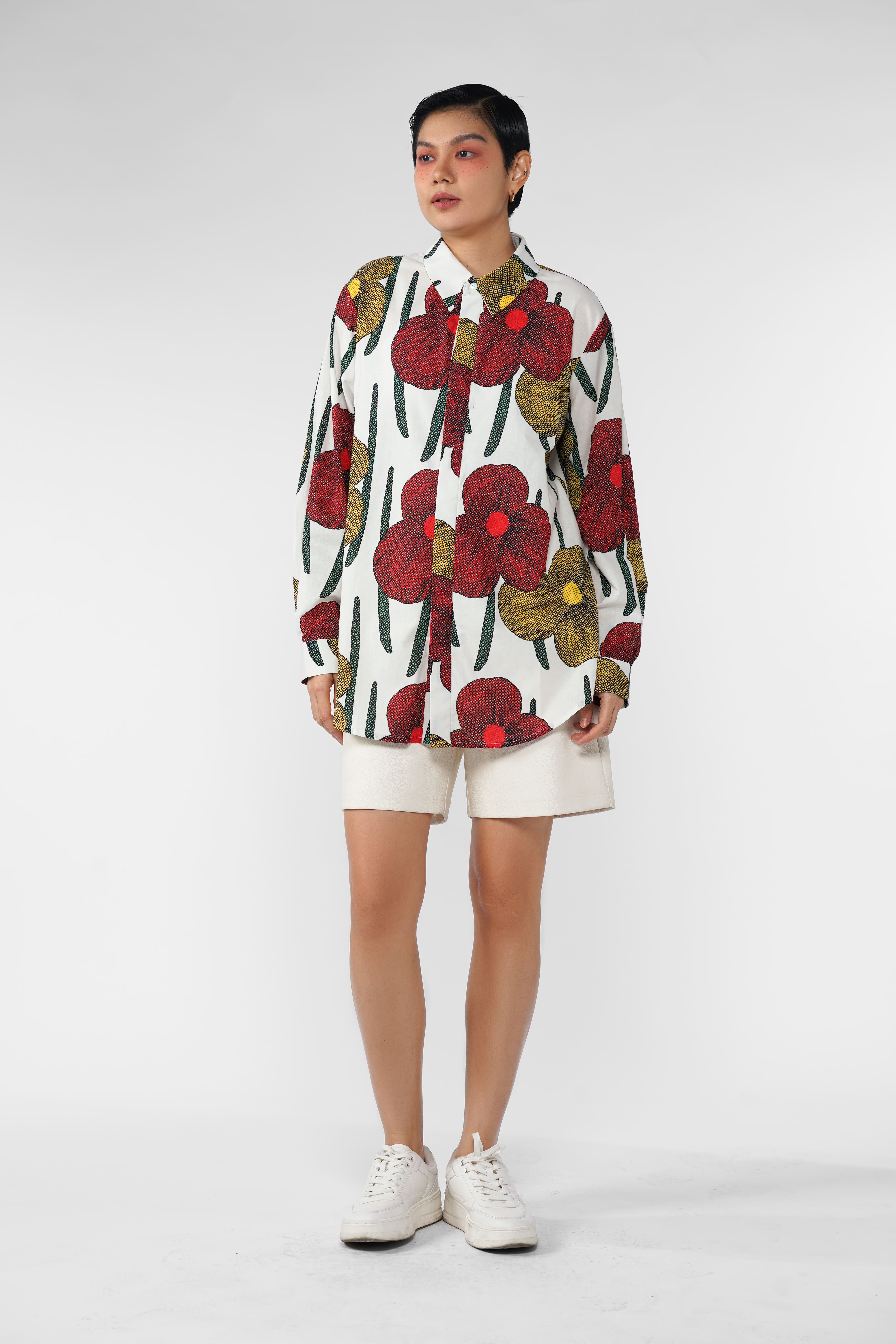 Cerise Long Shirt - Tropical