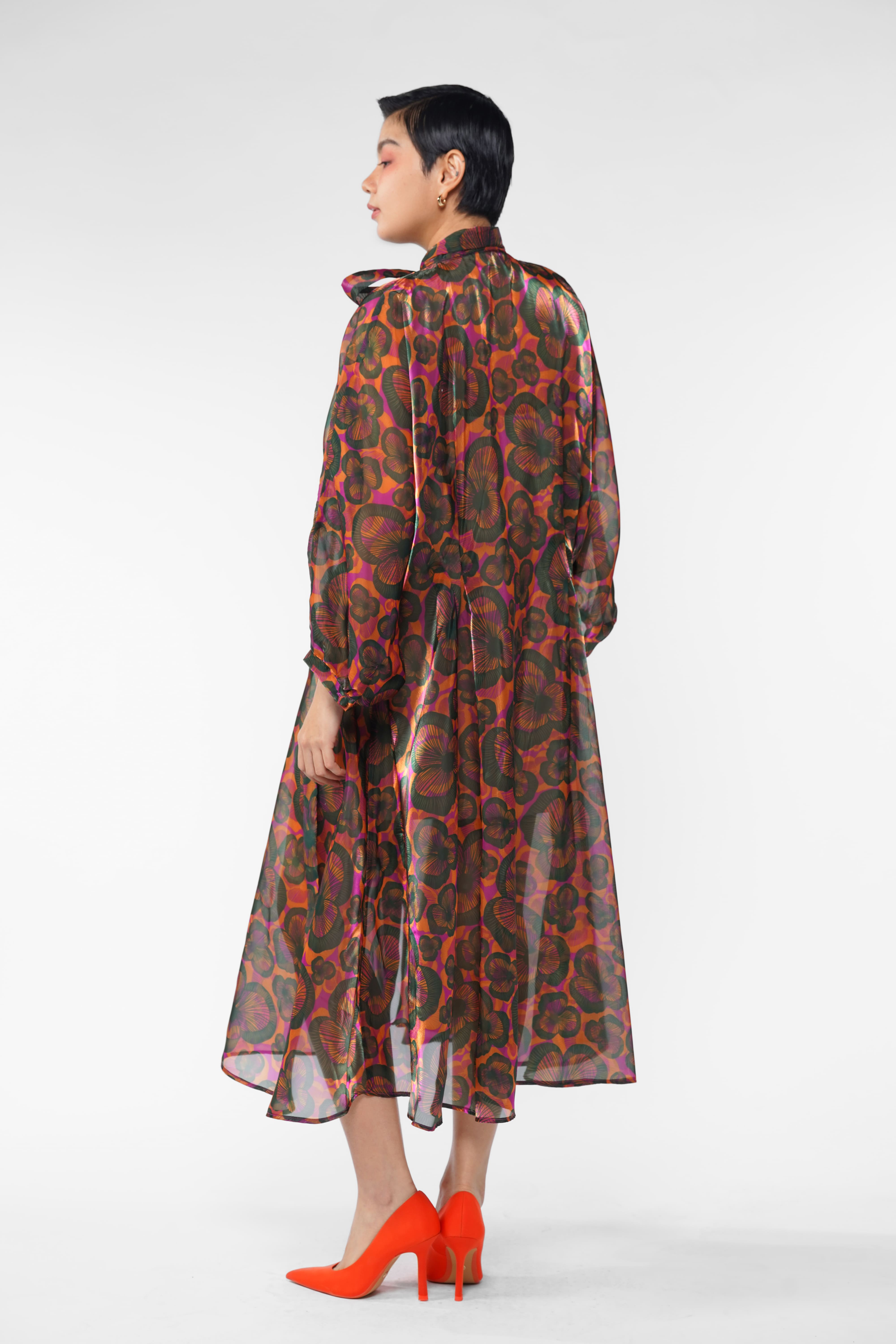 Claire Sheer Dress - Sunset