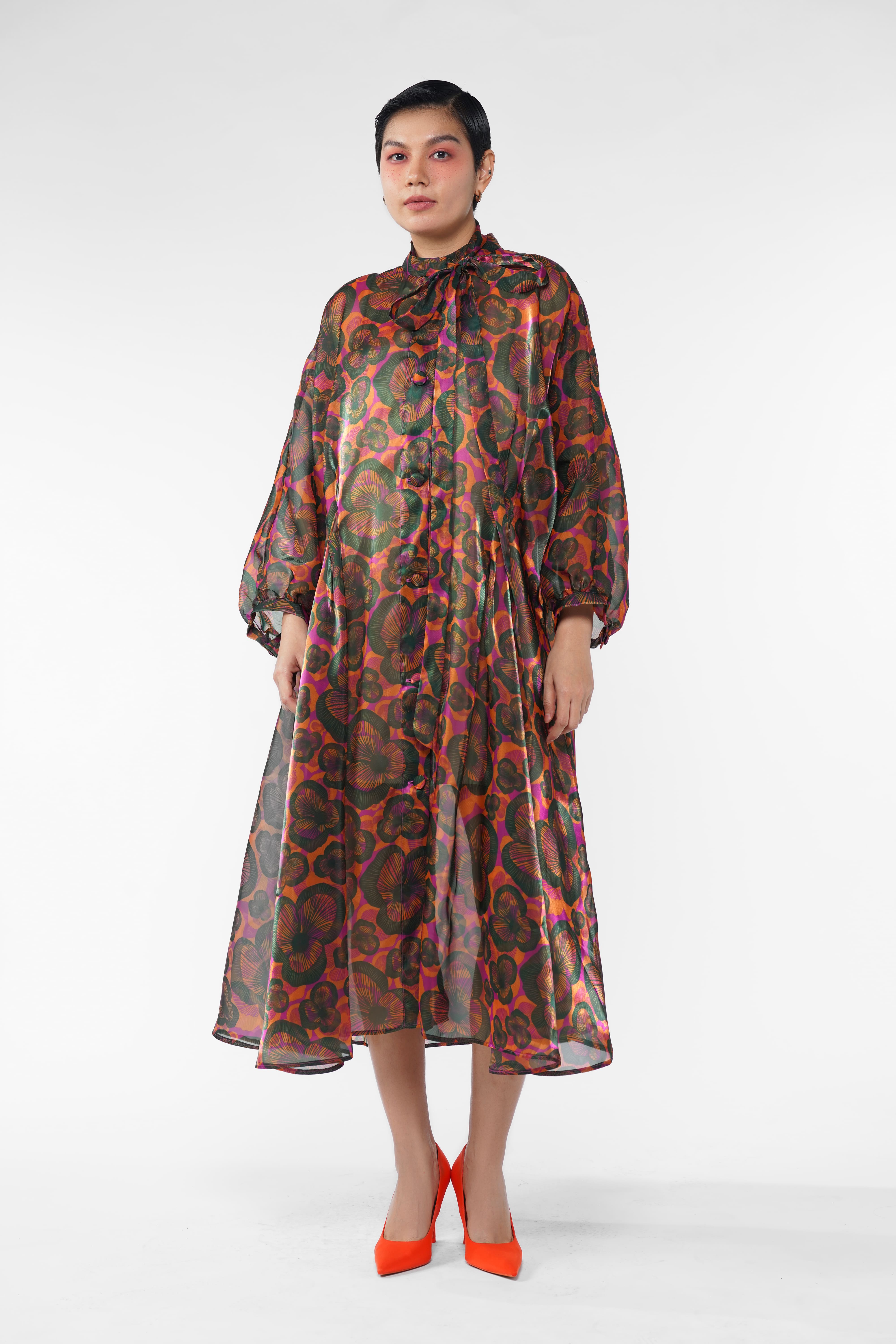 Claire Sheer Dress - Sunset