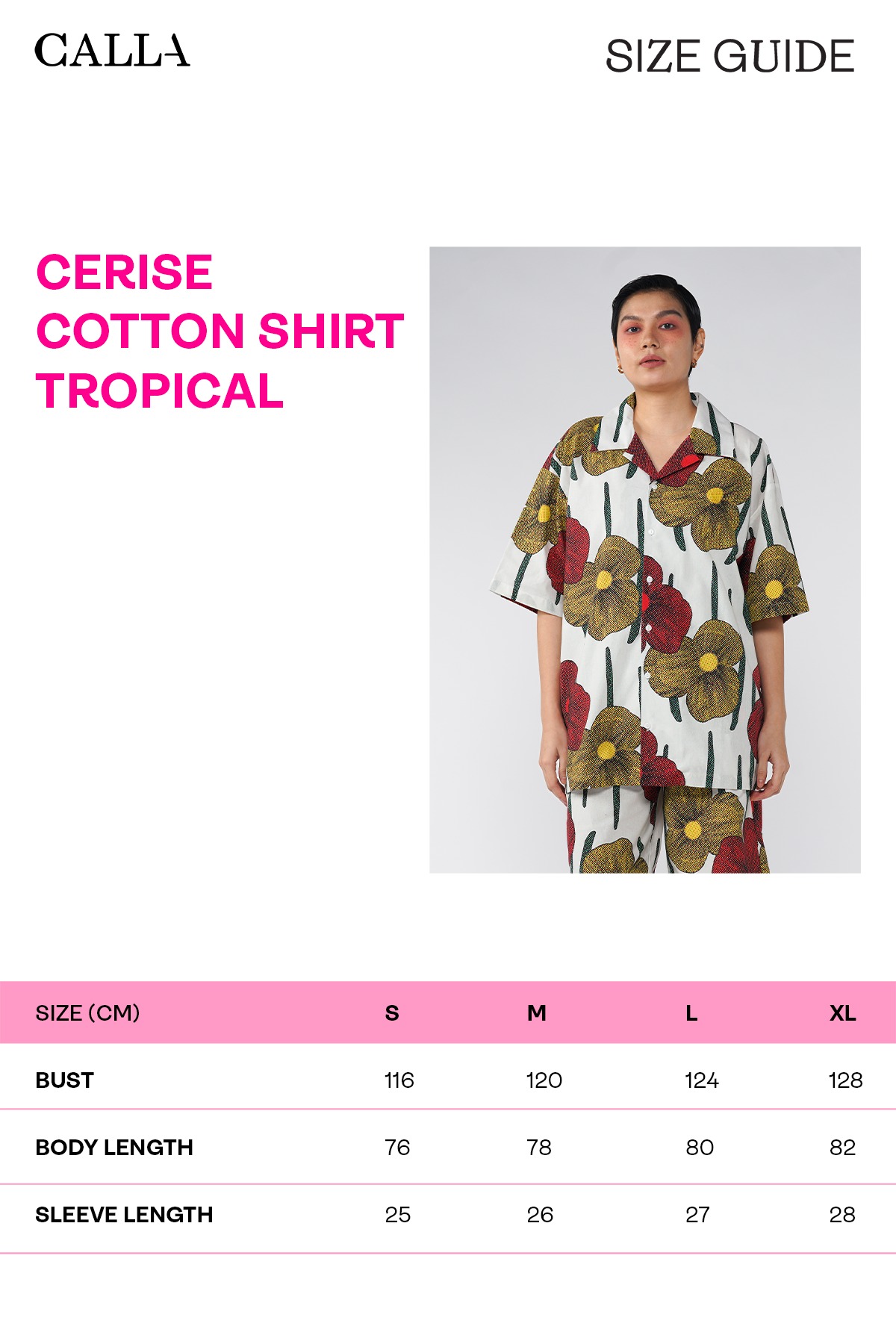 Cerise Cotton Shirt - Tropical