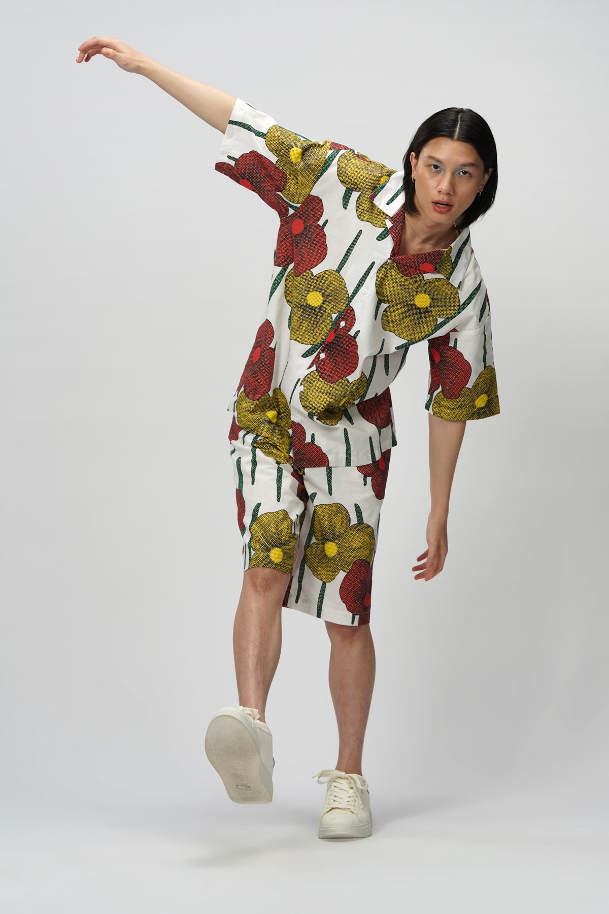 Cerise Cotton Shirt - Tropical