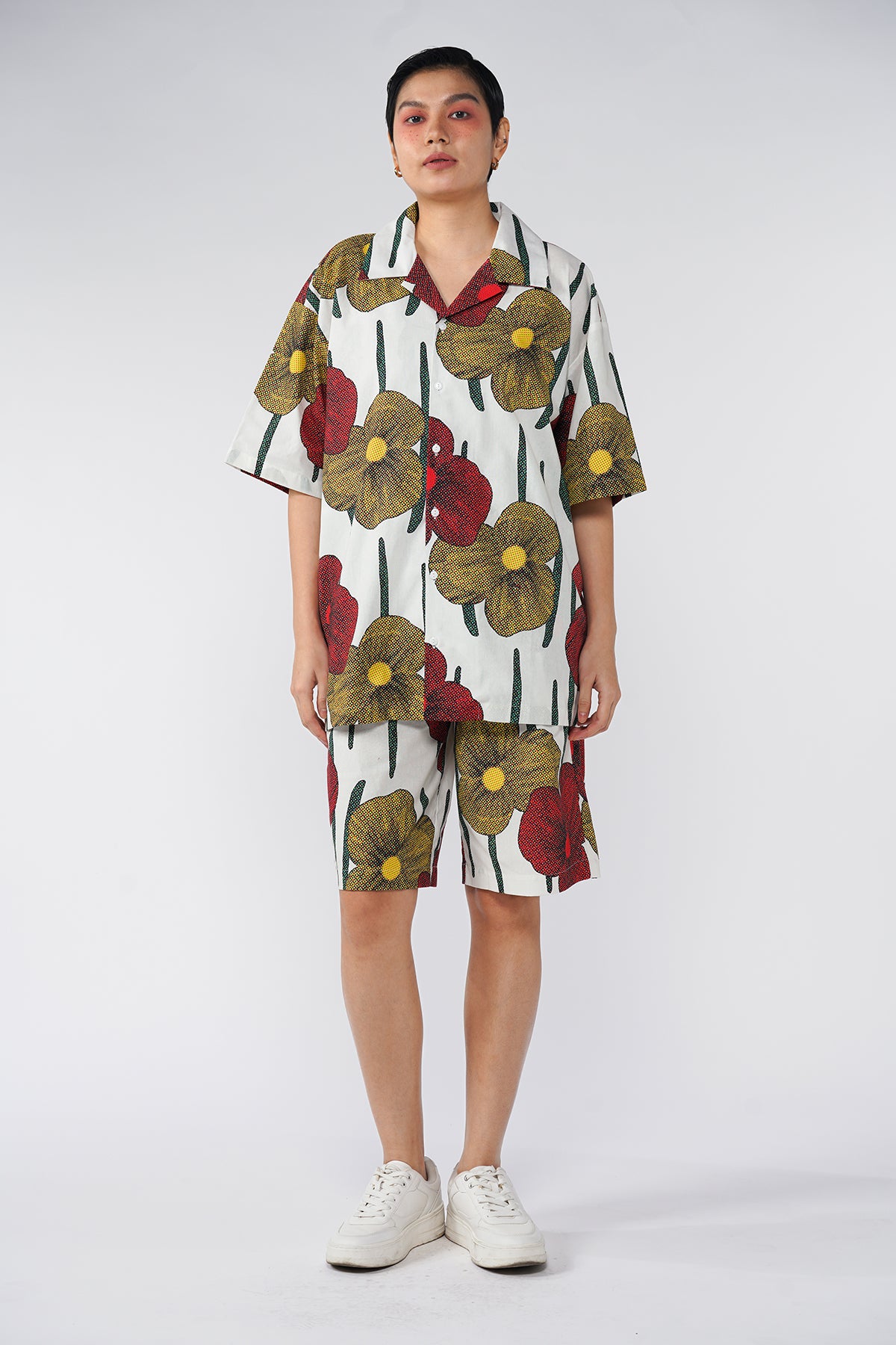 Cerise Cotton Shirt - Tropical