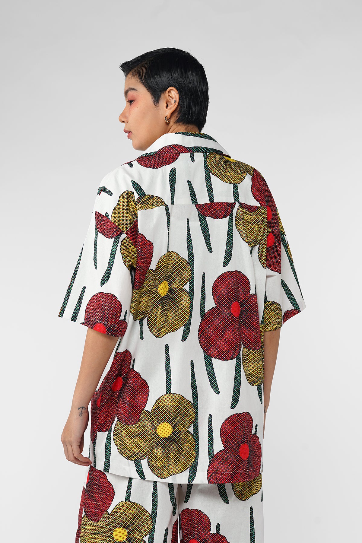 Cerise Cotton Shirt - Tropical