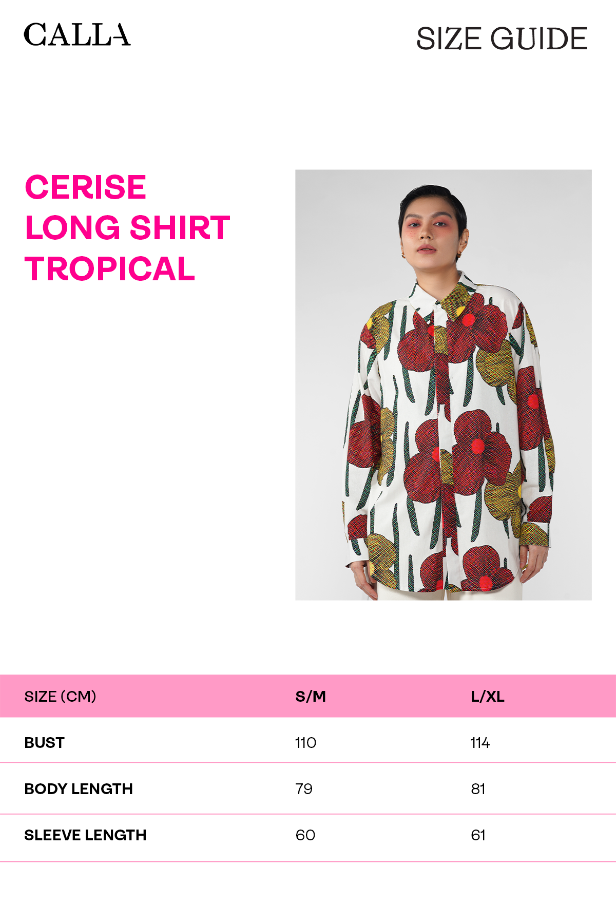 Cerise Long Shirt - Tropical