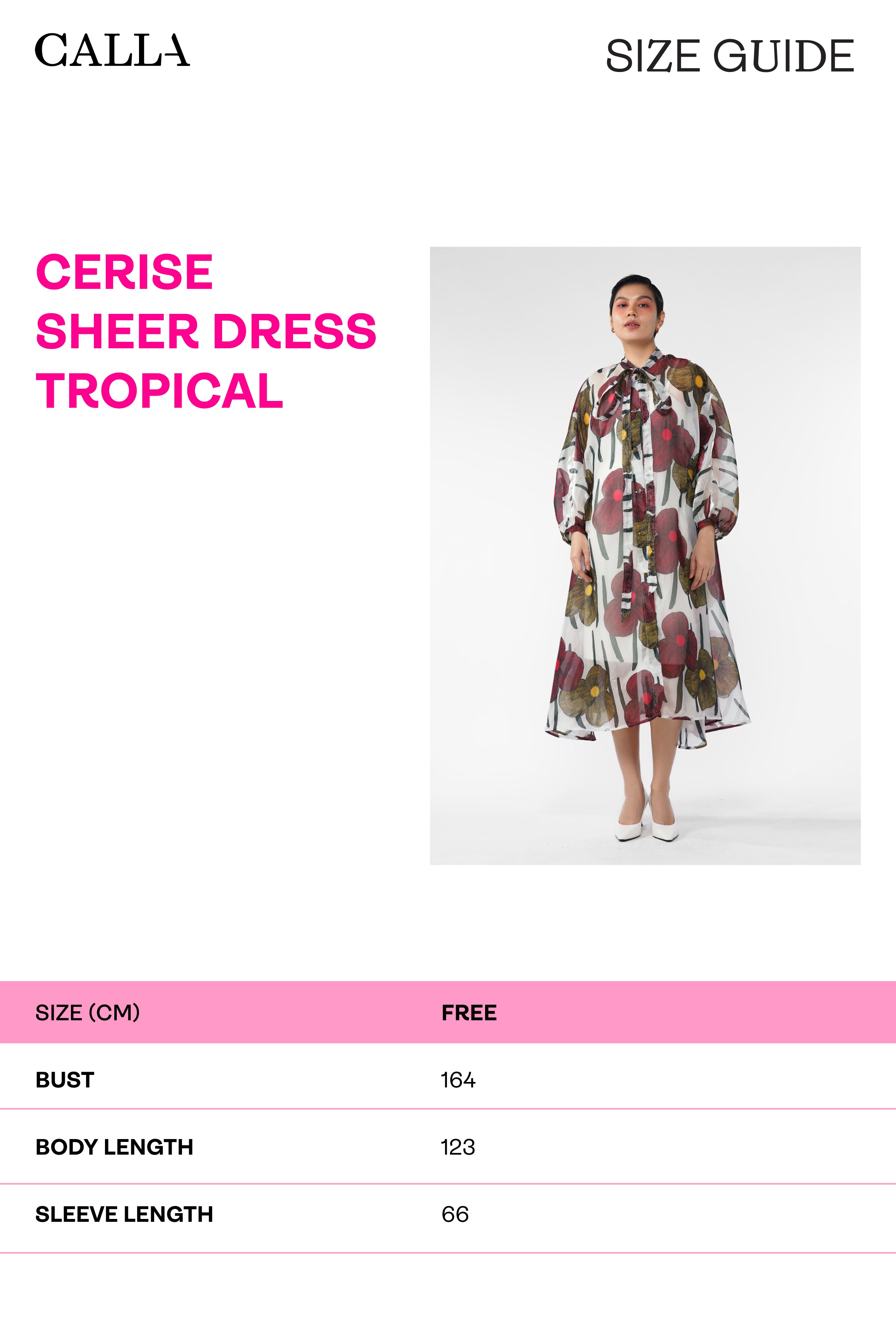 Cerise Sheer Dress - Tropical