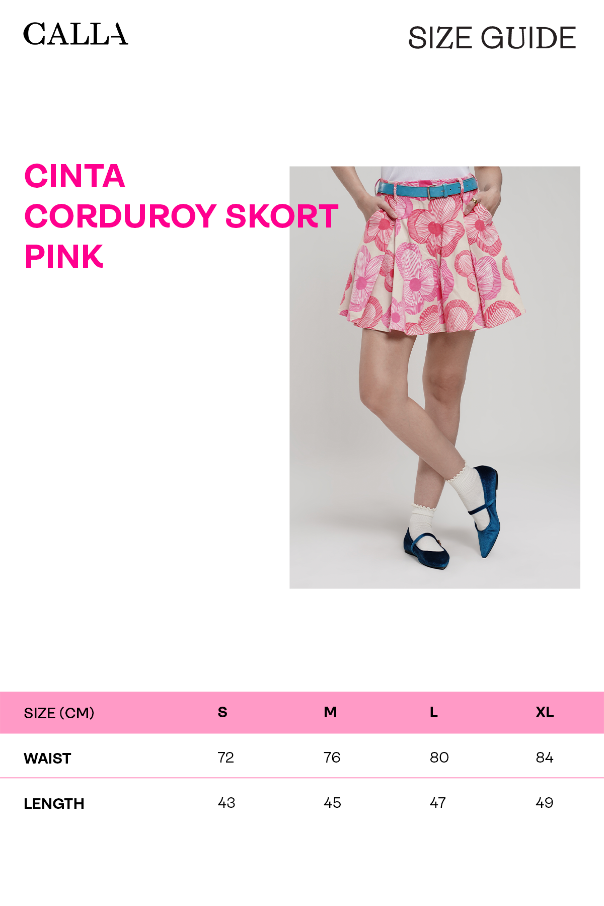 Cinta Corduroy Skort - Pink