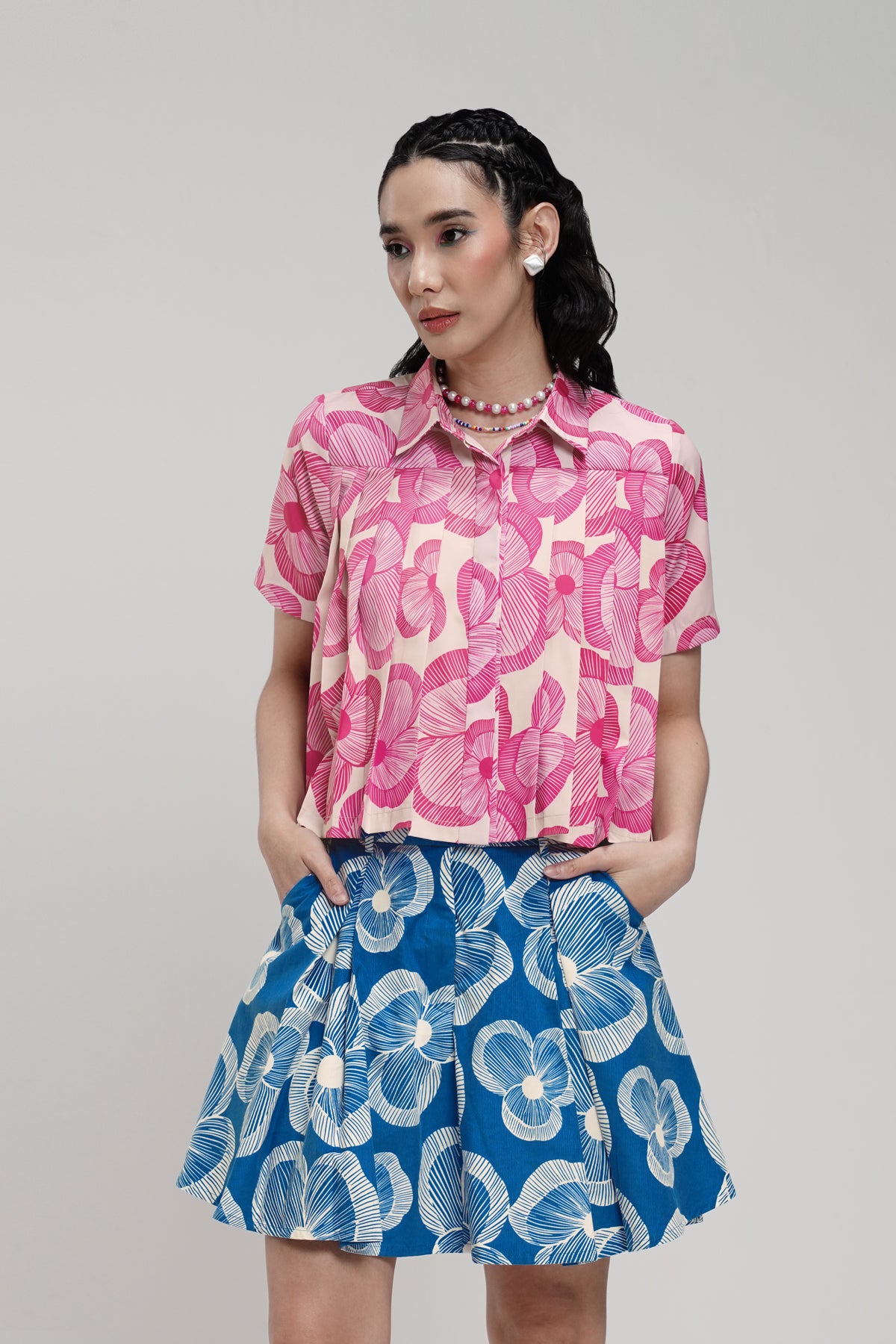 Cinta Pleated Shirt - Pink
