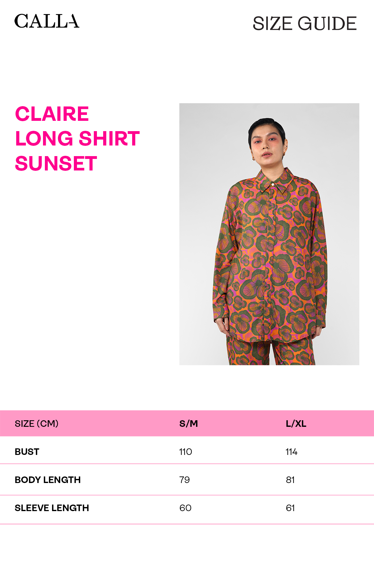 Claire Long Shirt - Sunset