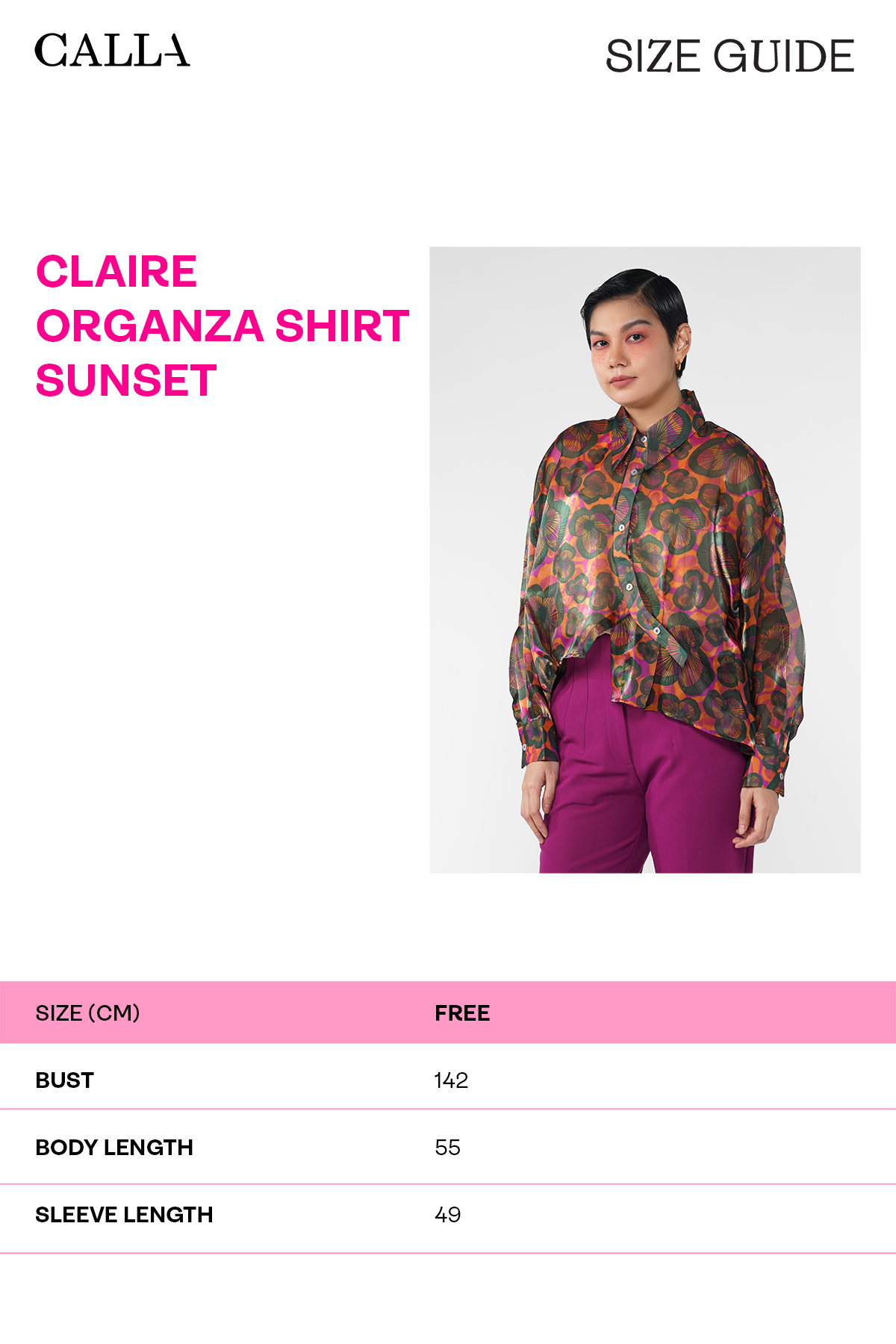 Claire Organza Shirt - Sunset