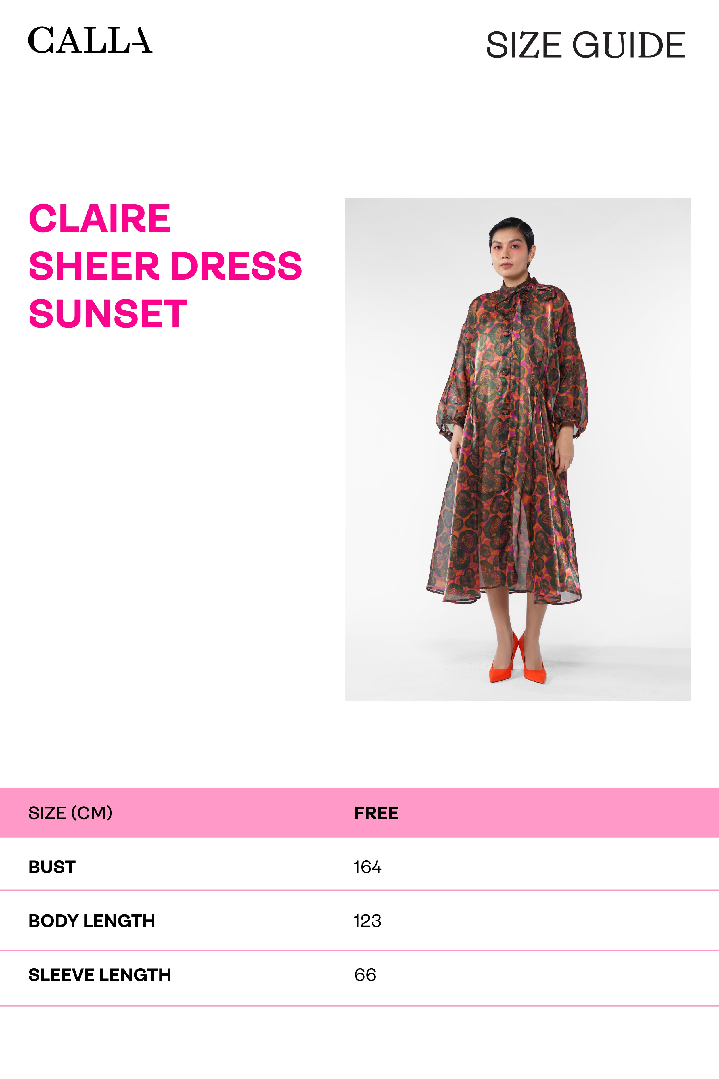 Claire Sheer Dress - Sunset