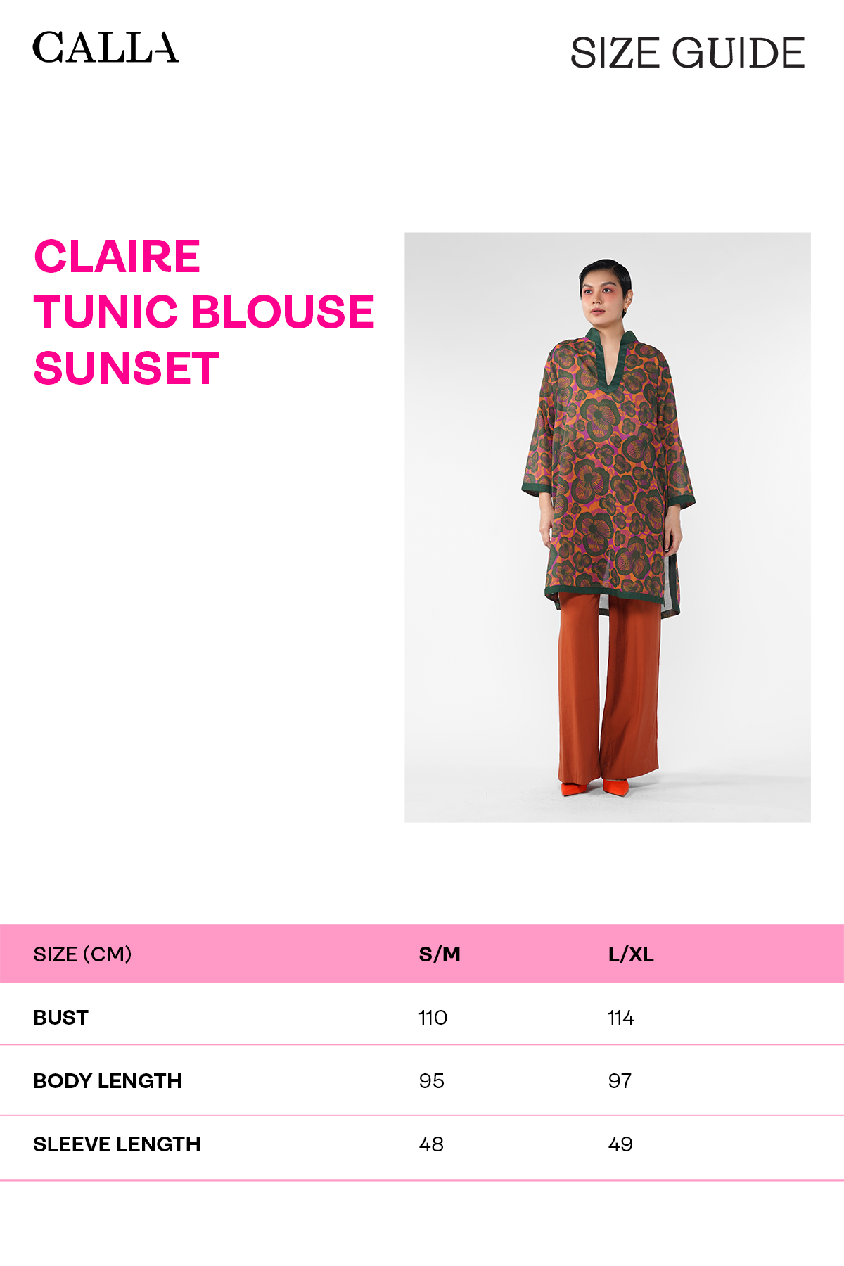 Claire Tunic Blouse - Sunset