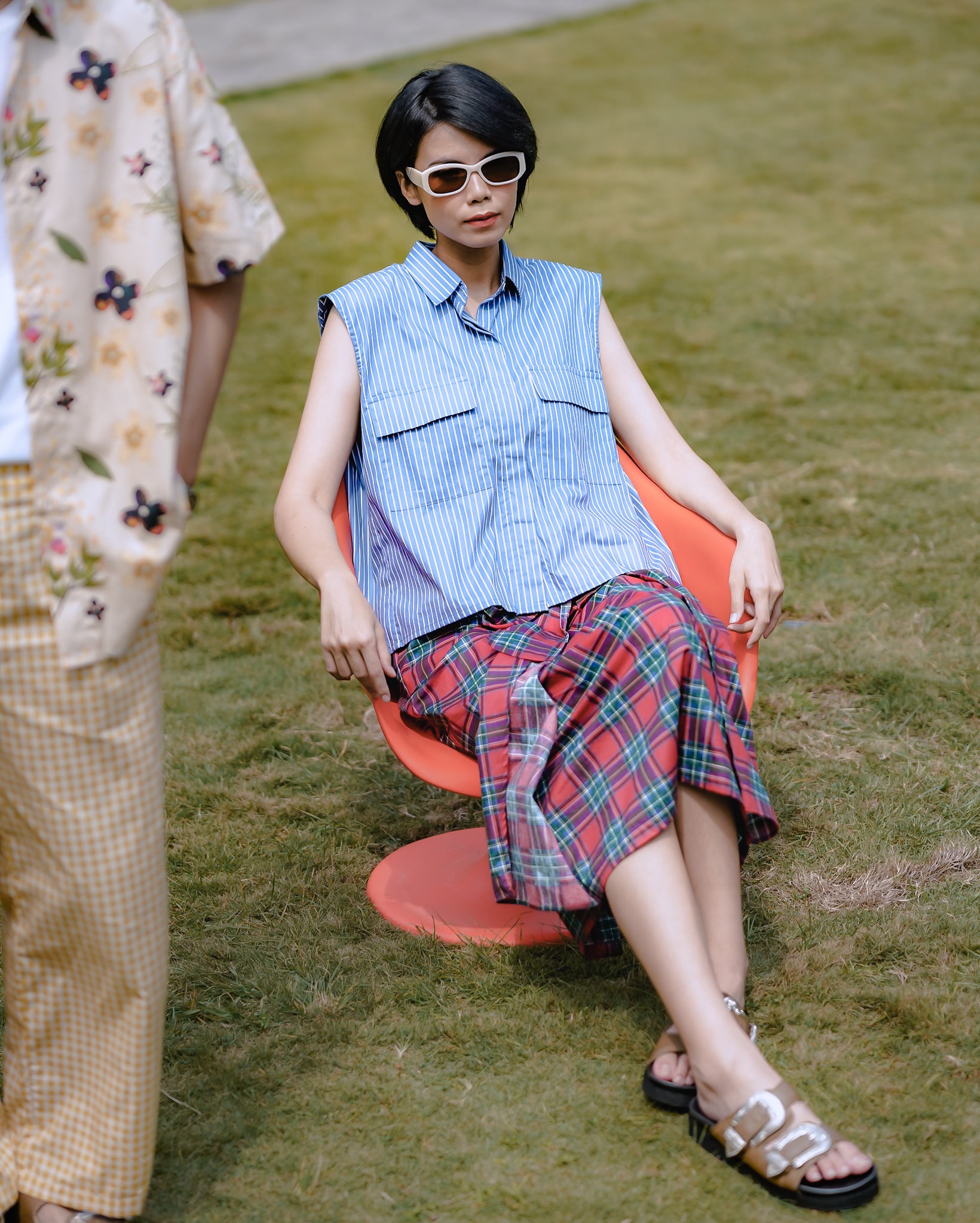 BASIC TARTAN SAROONG IN RED