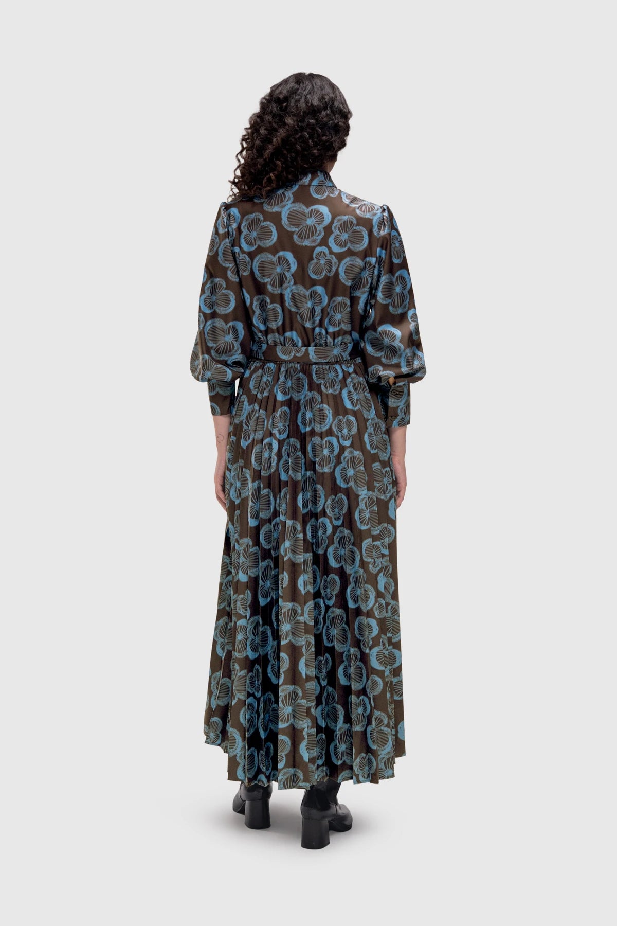 Daphne Pleated Dress - Truffle