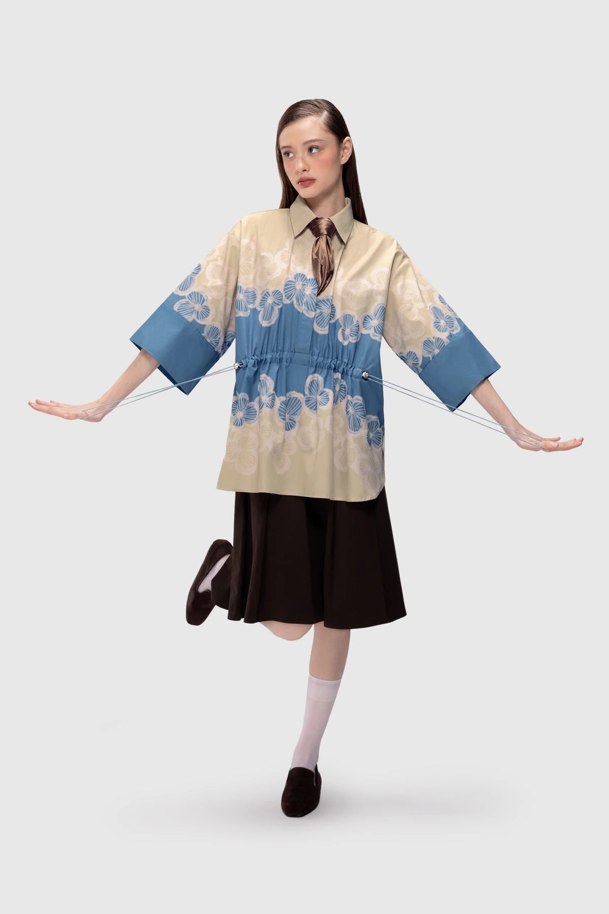 Dasha Drawstring Shirt - Azure