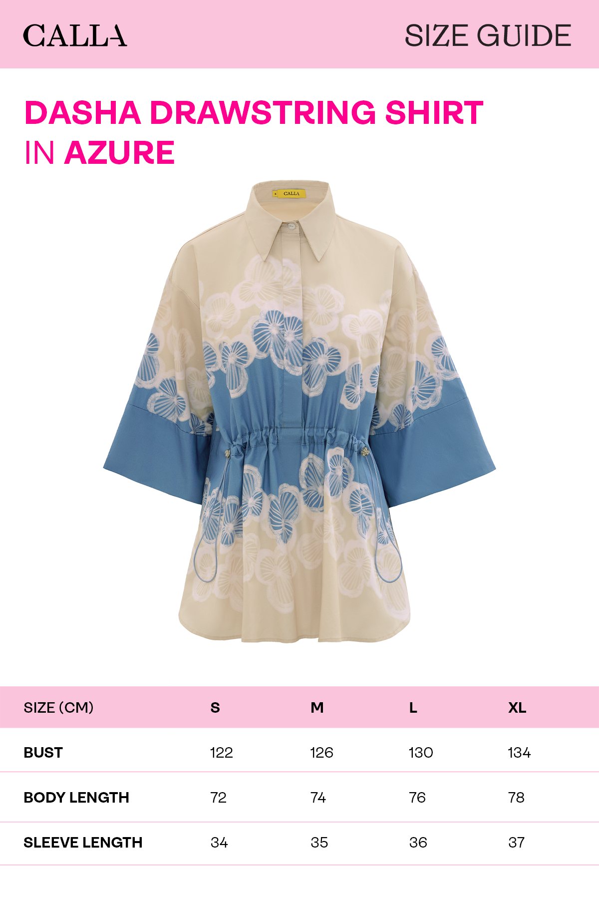Dasha Drawstring Shirt - Azure