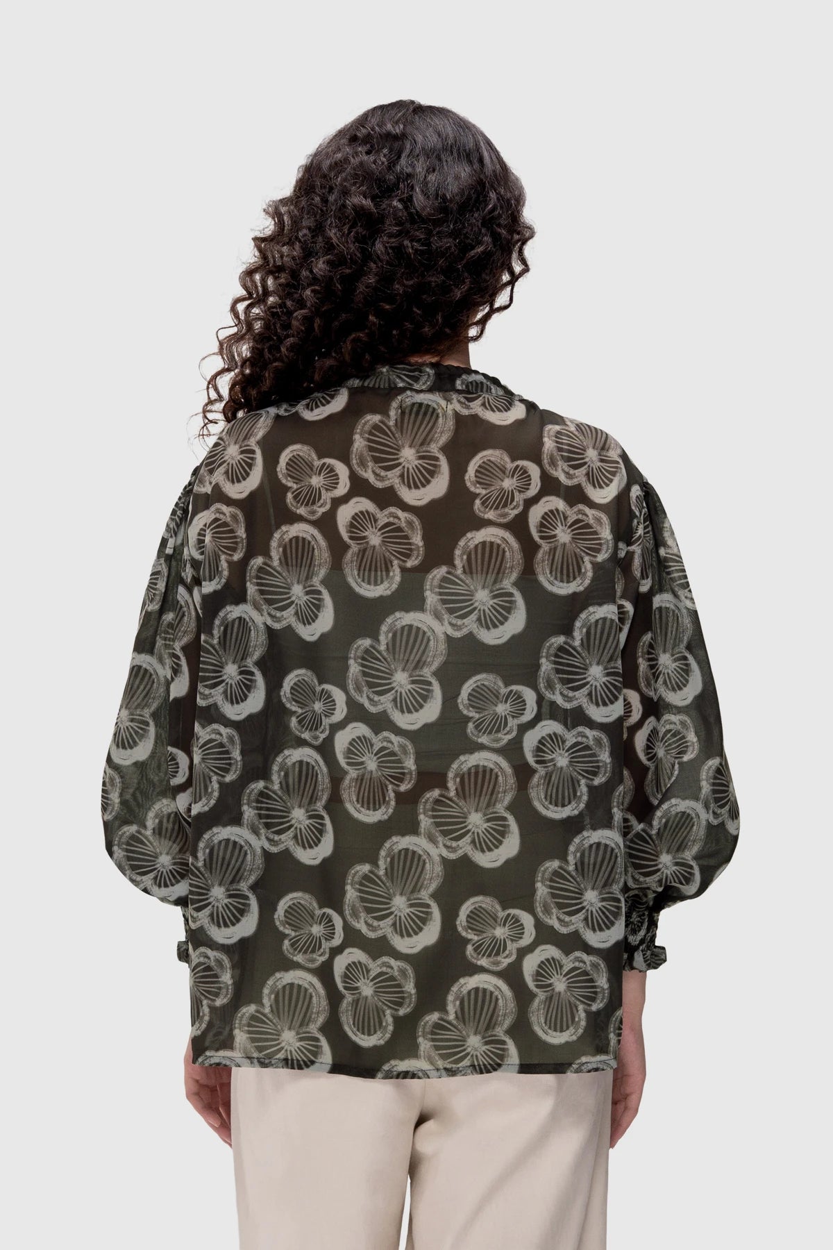 Dolce Tie Neck Shirt - Oat