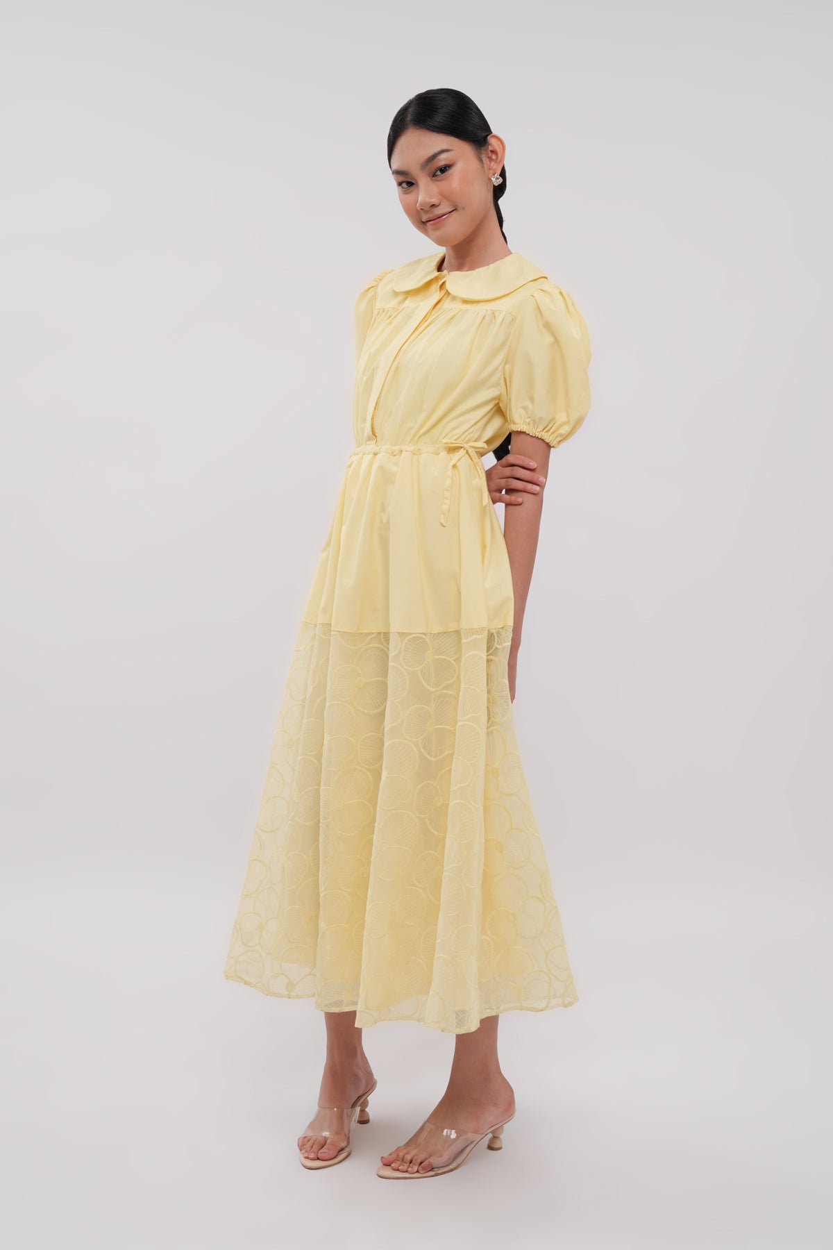 Elora Drawstring Dress - Butter