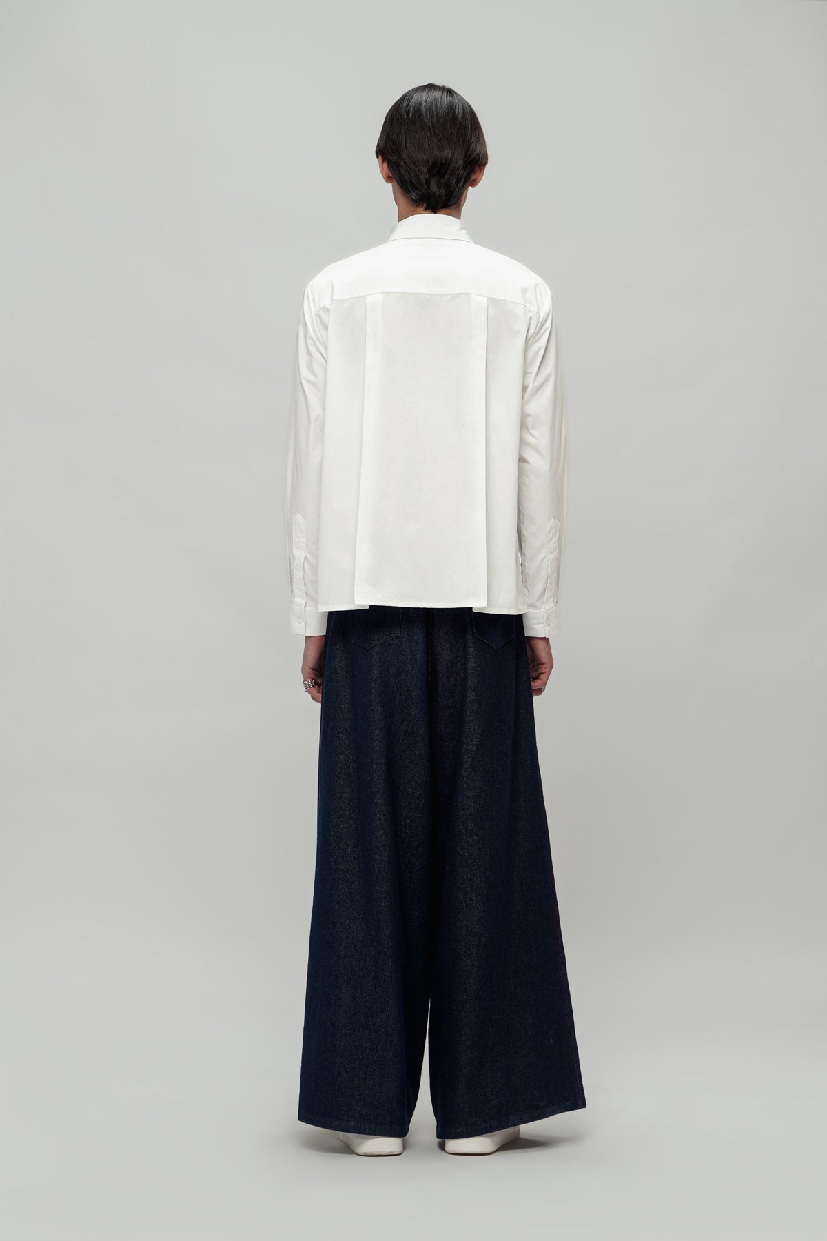 Embroidery Cotton Shirt - Blue Floral