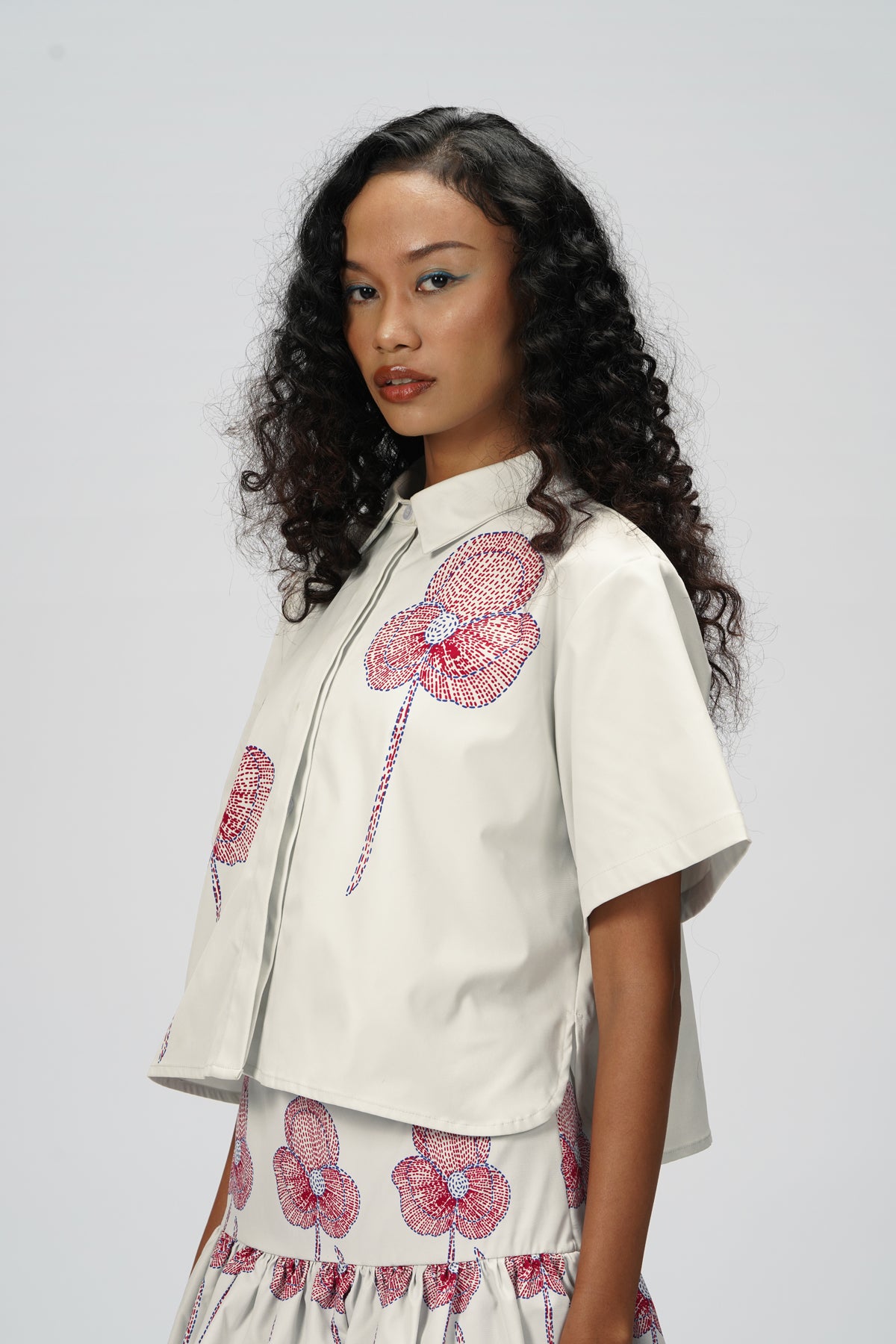 Emma Crop Shirt - Blush