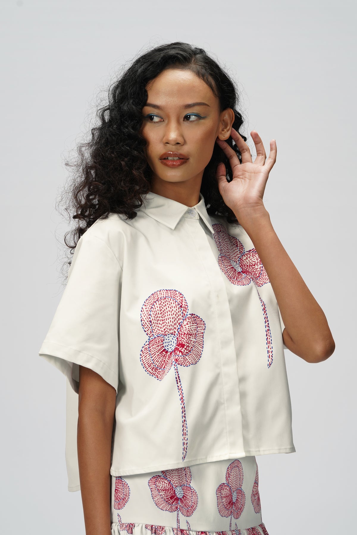 Emma Crop Shirt - Blush