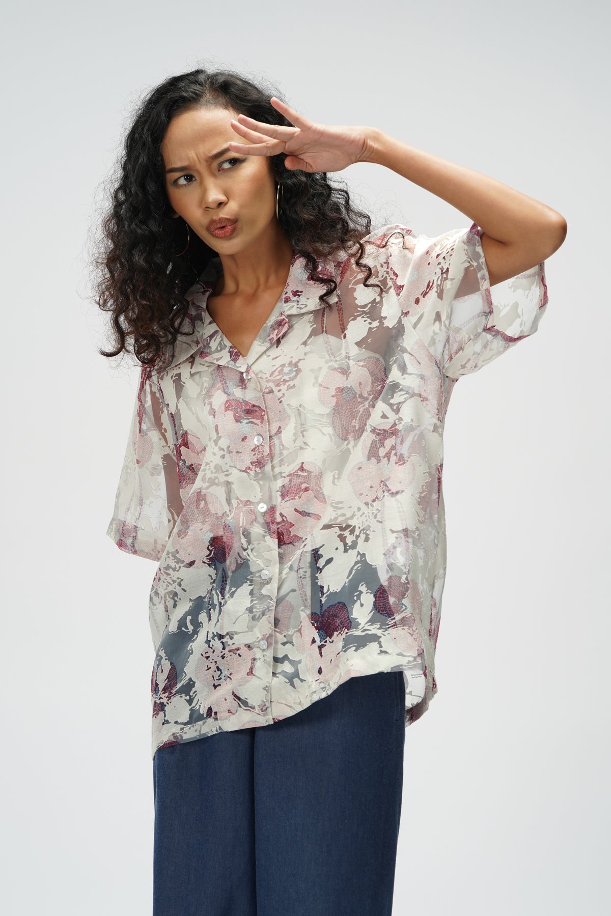 Emma Sheer Shirt - Blush