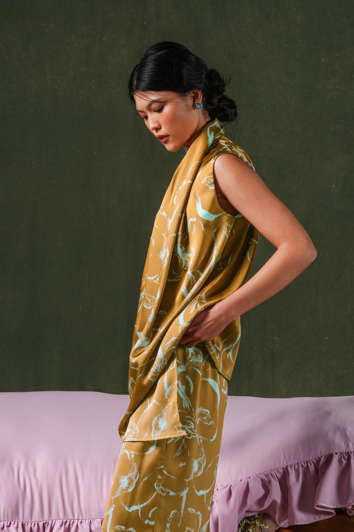 Fioren Drapery Blouse - Ochre