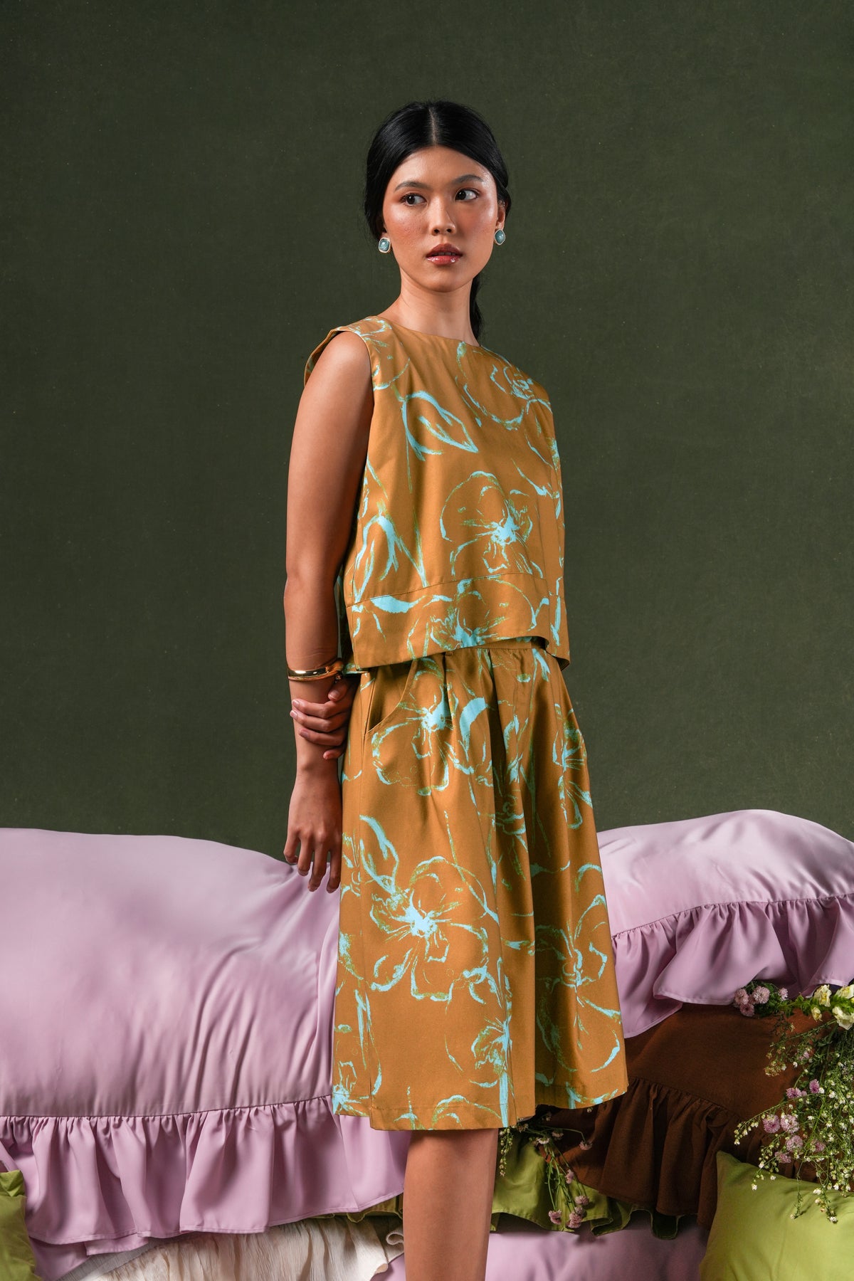 Fioren Sleeveless Blouse - Ochre