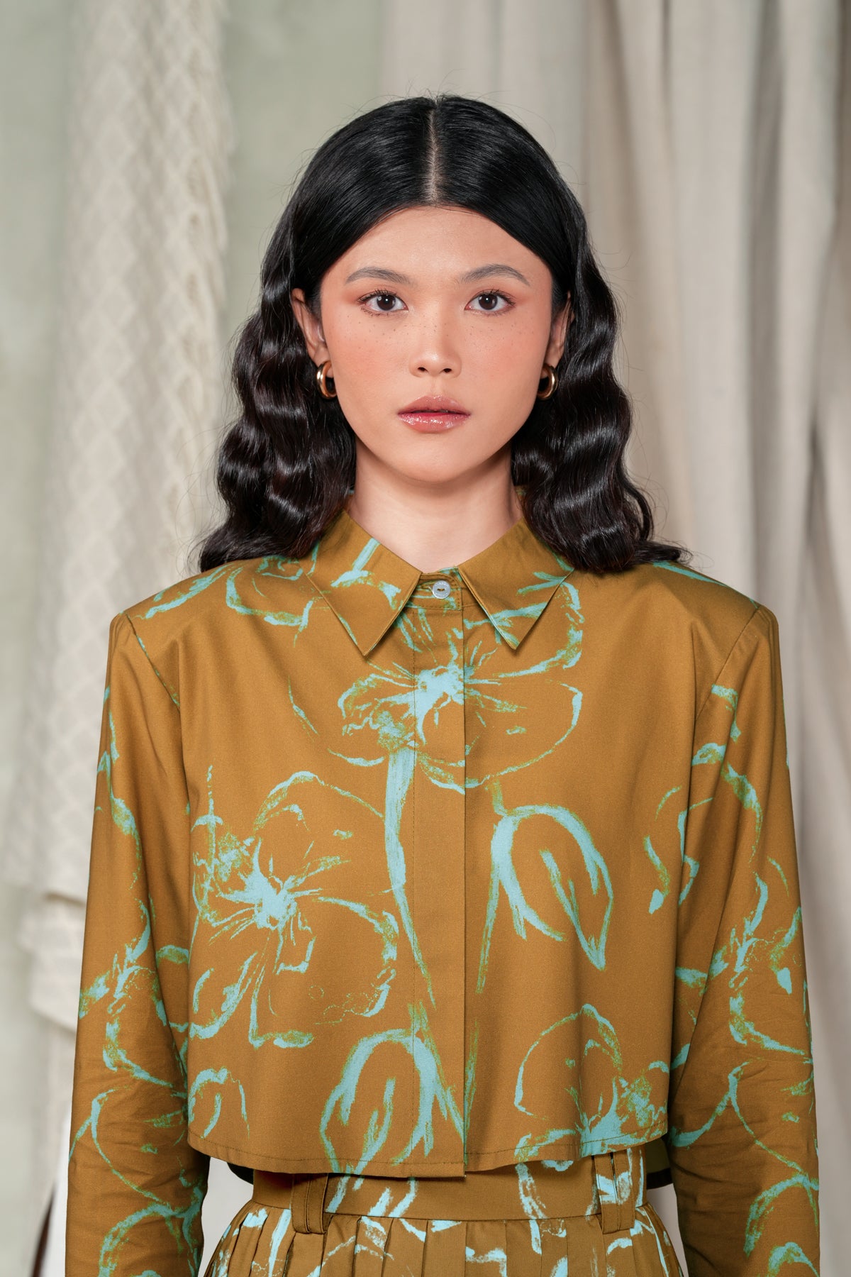 Fioren Crop Shirt - Ochre