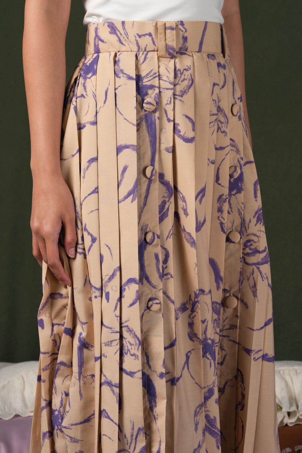 Fioresse Pleated Skirt - Ecru