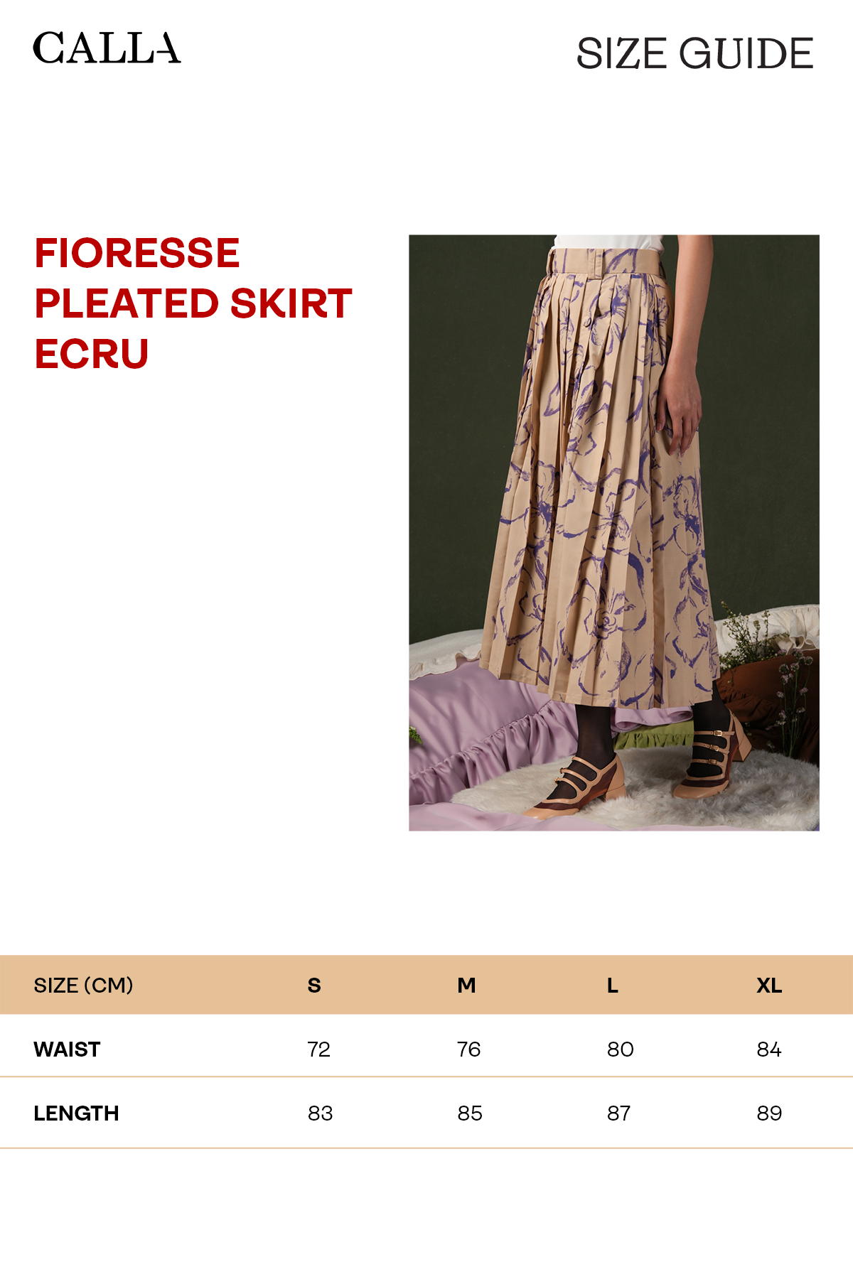 Fioresse Pleated Skirt - Ecru