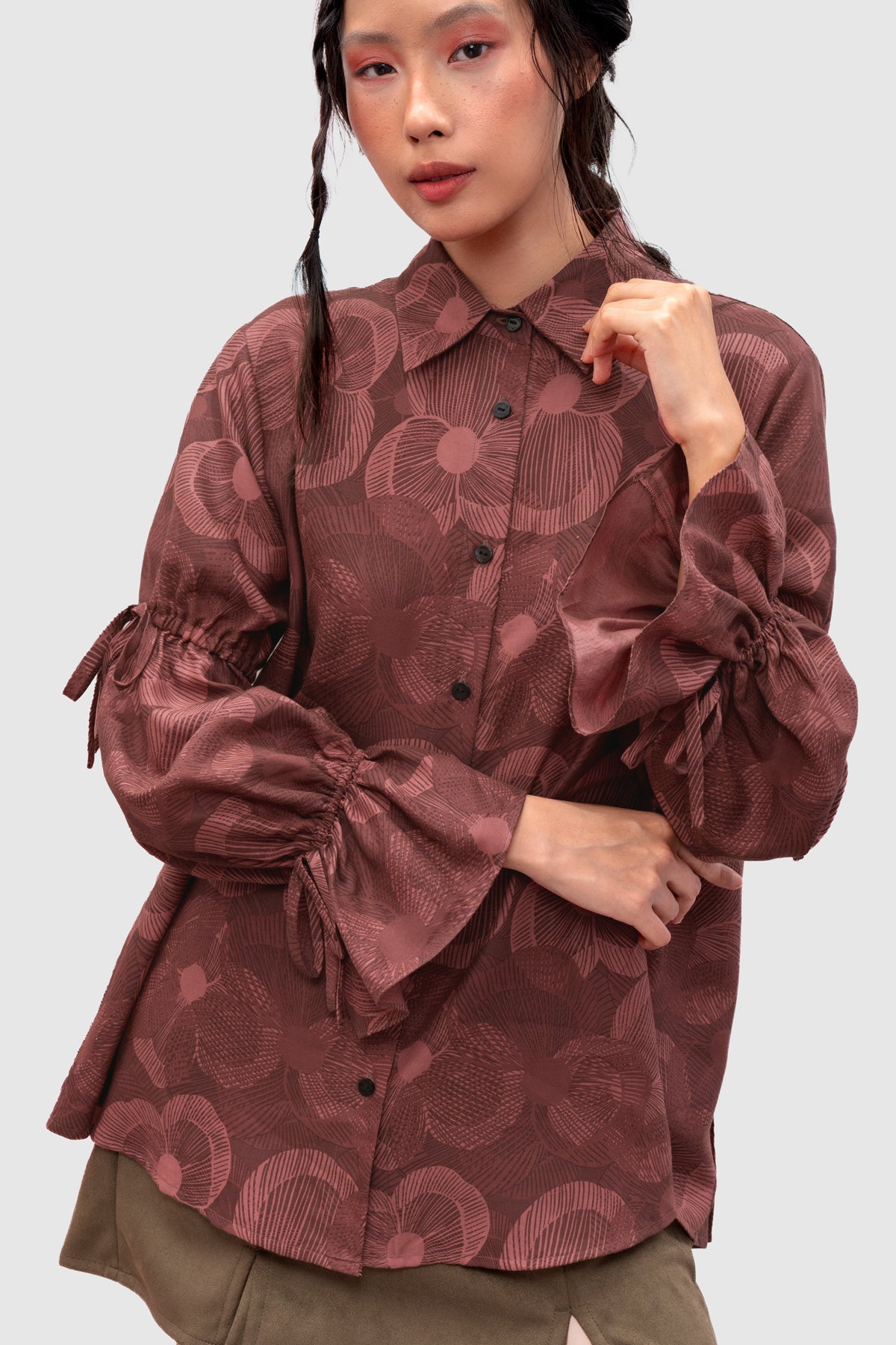 Haze Wrinkled Shirt - Crimson
