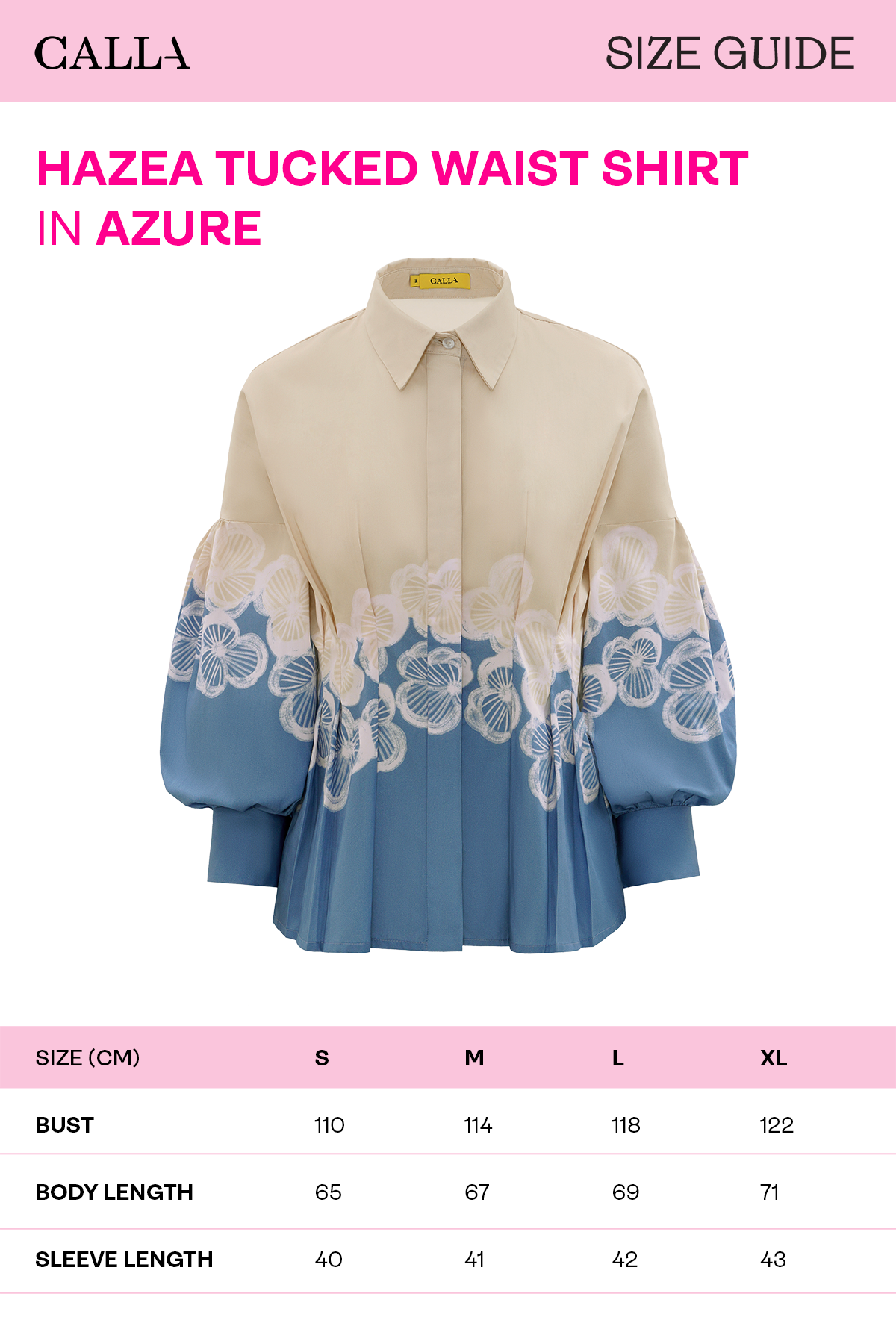 Hazea Tucked Waist Shirt - Azure