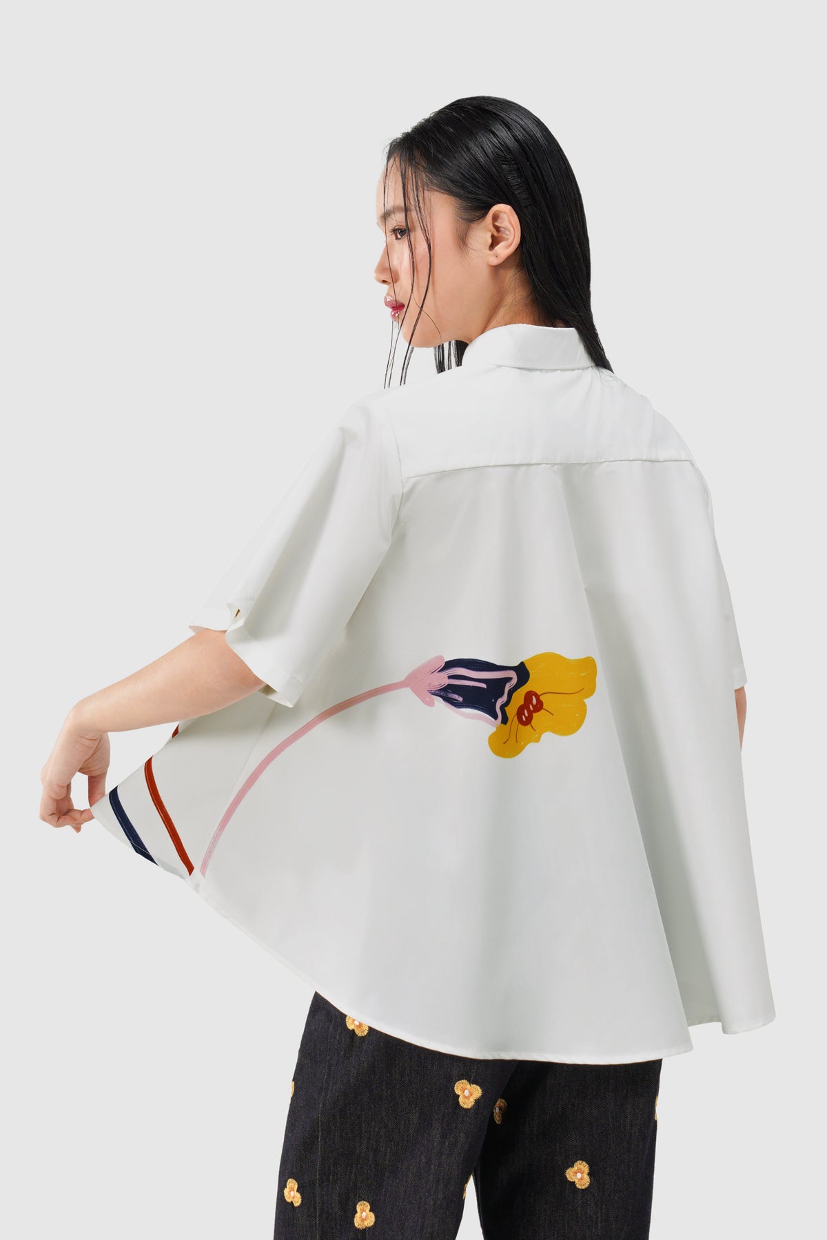 Helena Short Shirt - Cloud