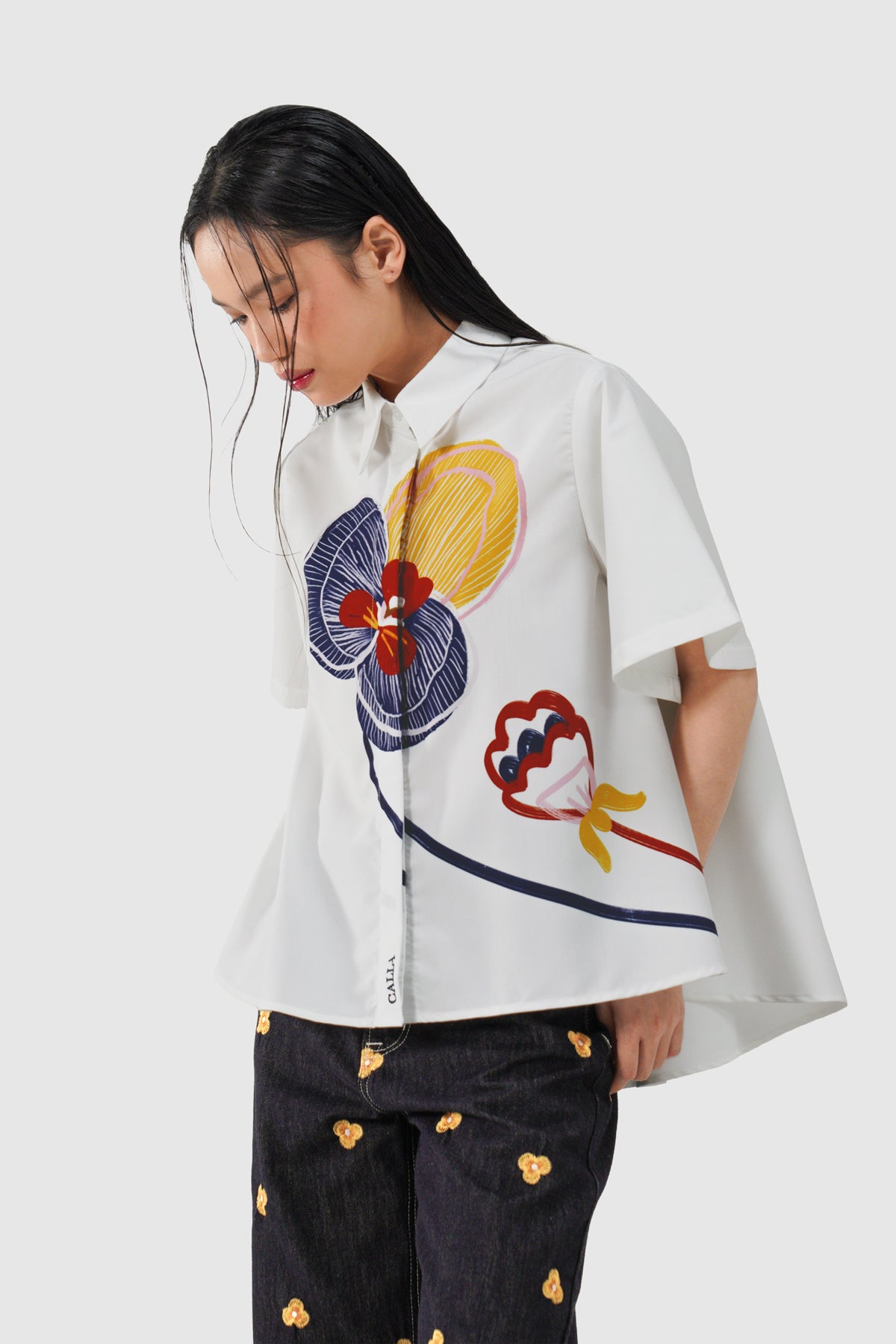 Helena Short Shirt - Cloud