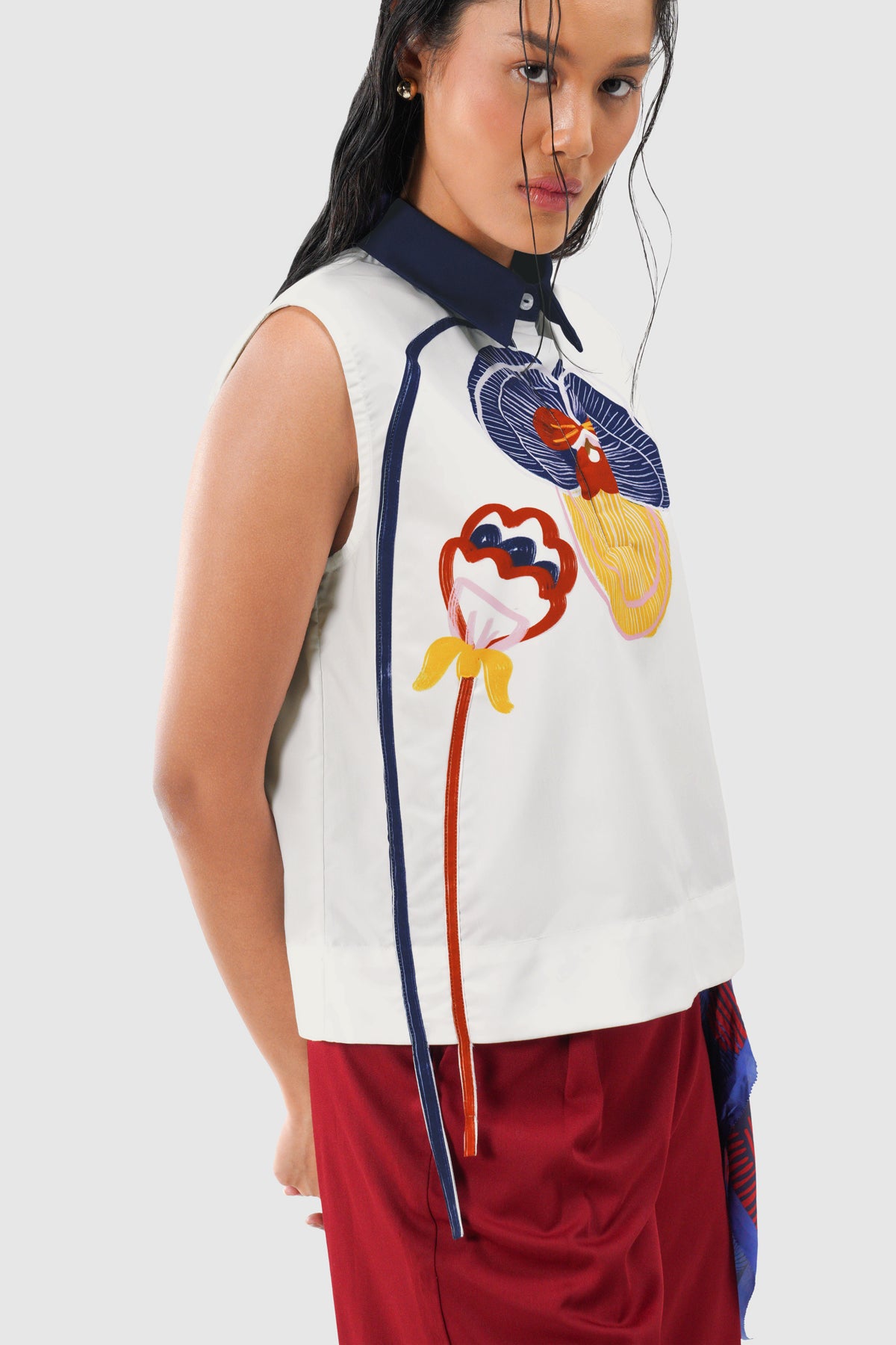 Helena Sleeveless Blouse - Cloud